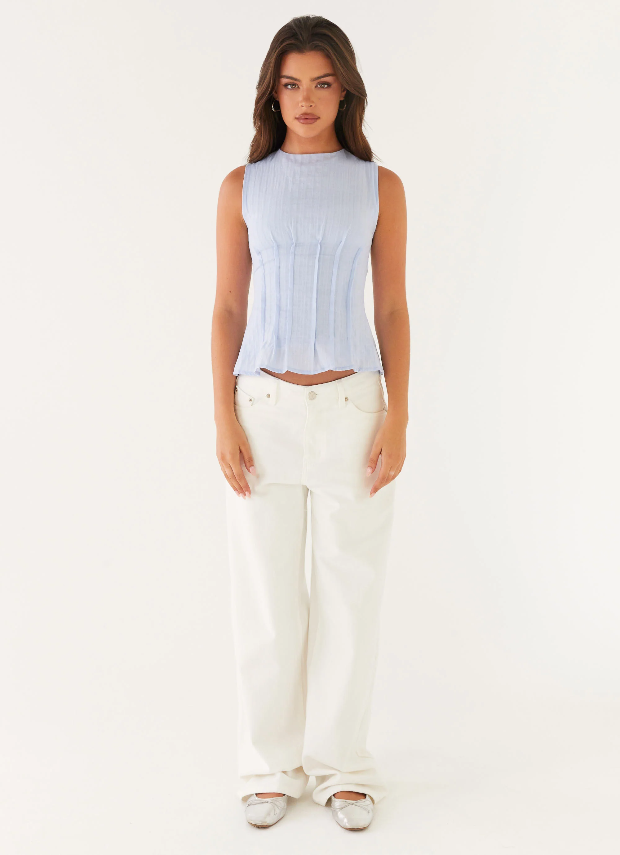 Franco Tie Back Top - Blue