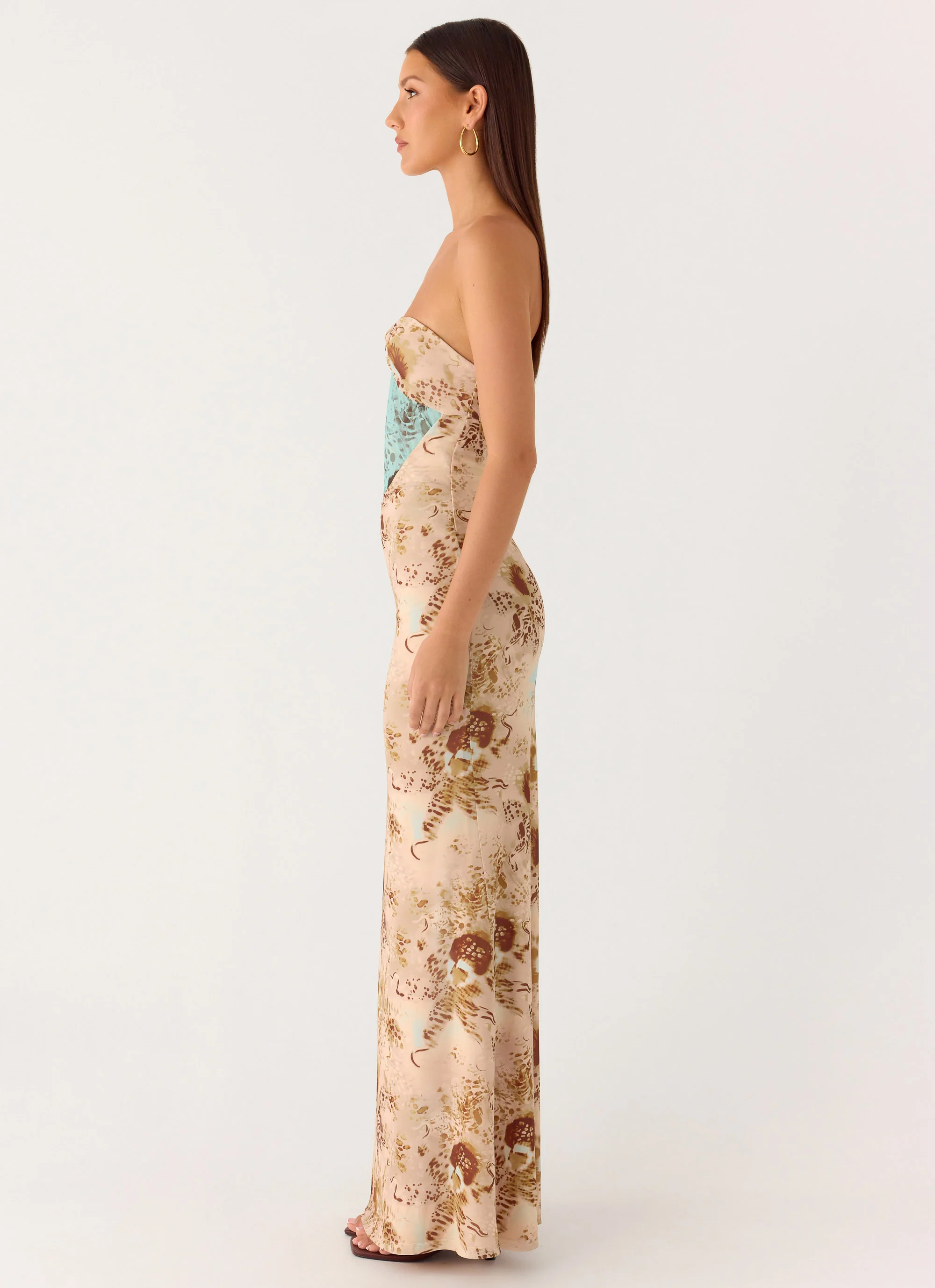 React Strapless Maxi Dress - Desert Blur