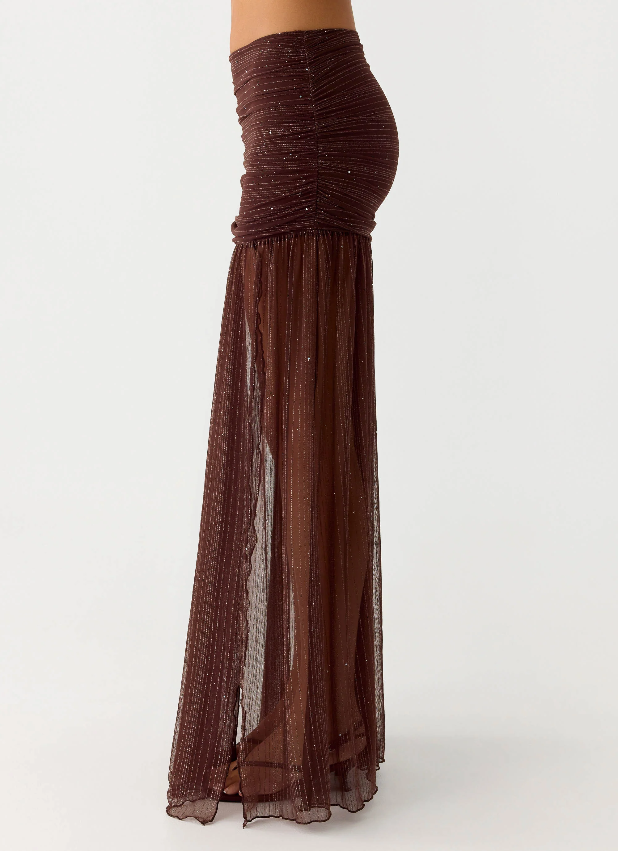 Sparkling Night Maxi Skirt - Chocolate