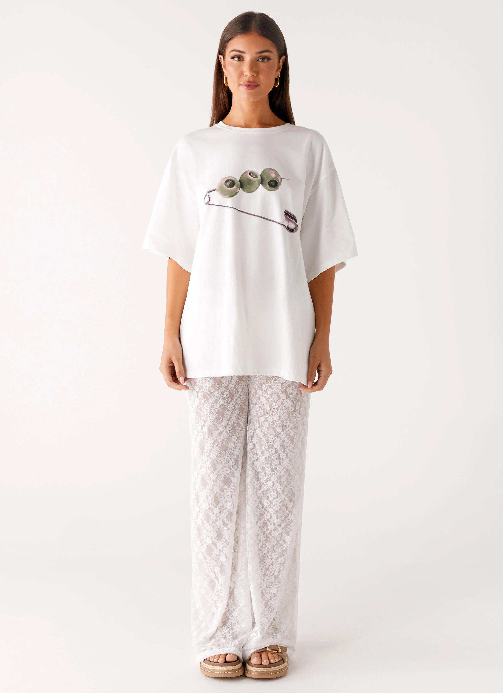 Matcha Lace Pants - White