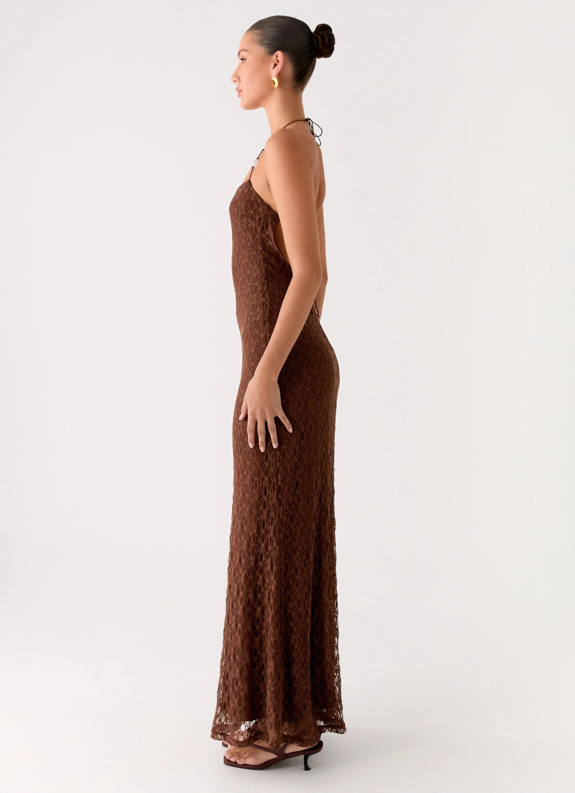 Promise Me Lace Maxi Dress - Chocolate