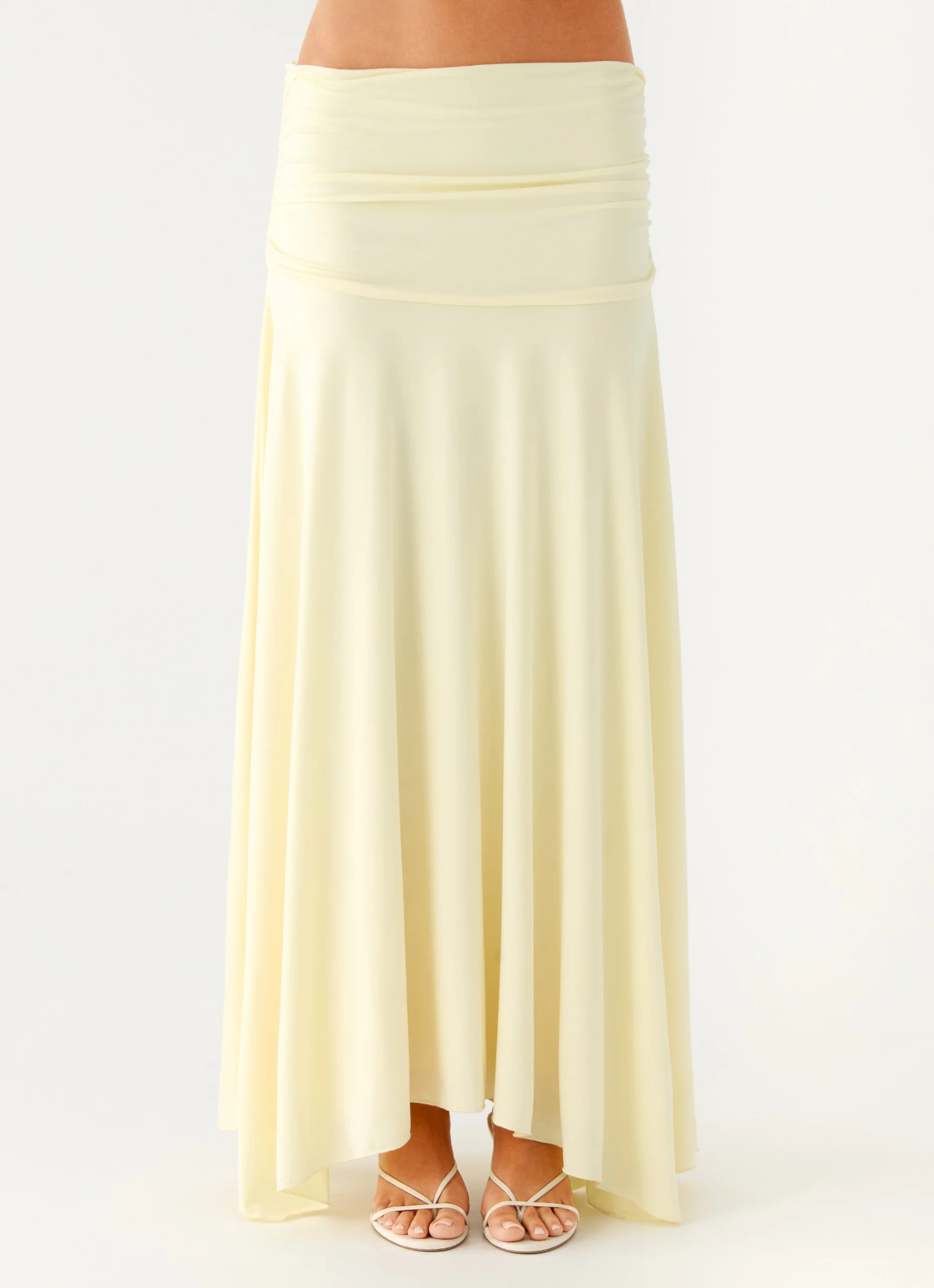 Liana Ruched Maxi Skirt - Yellow