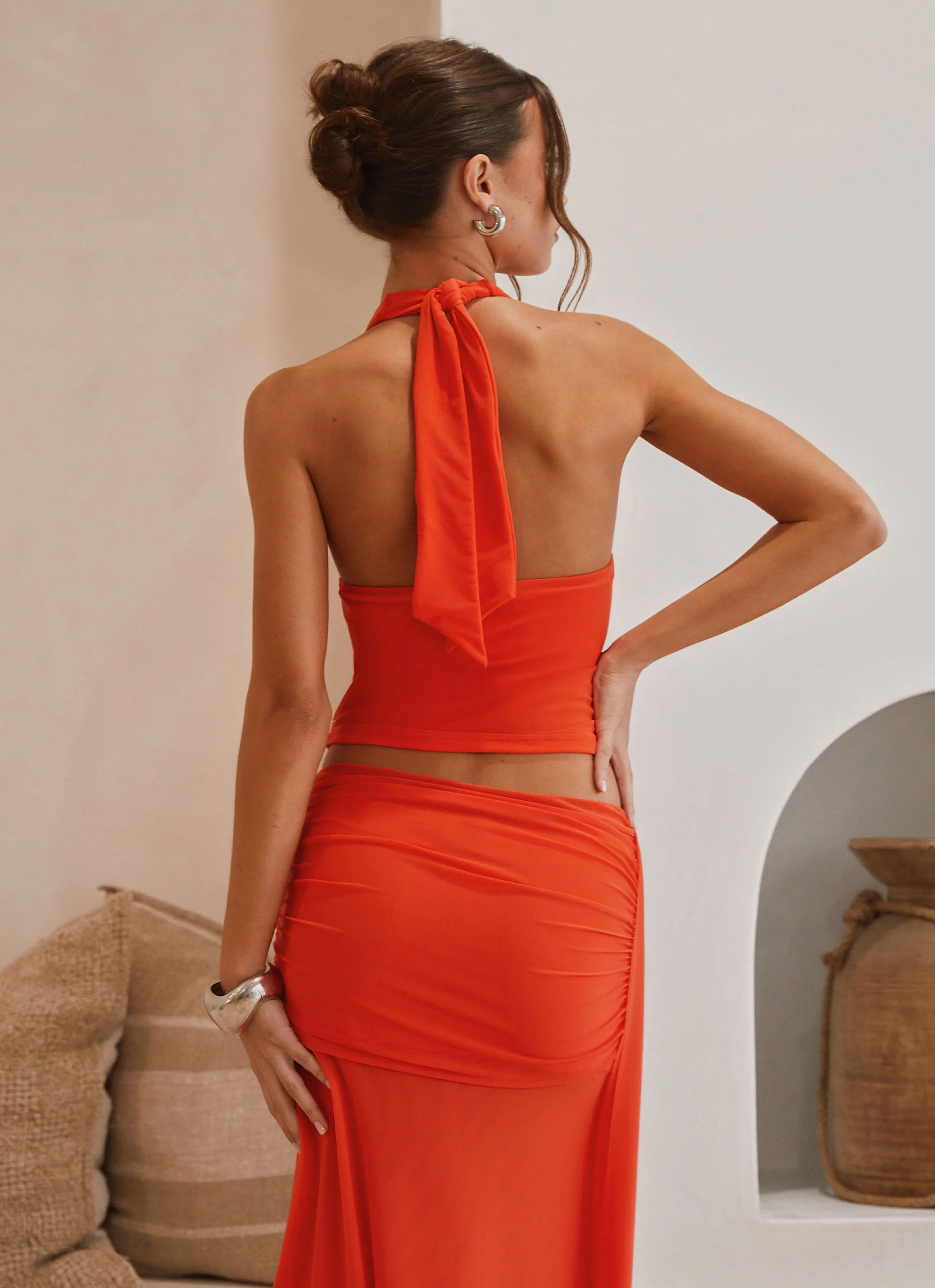 Blaze Halter Top - Fire Red