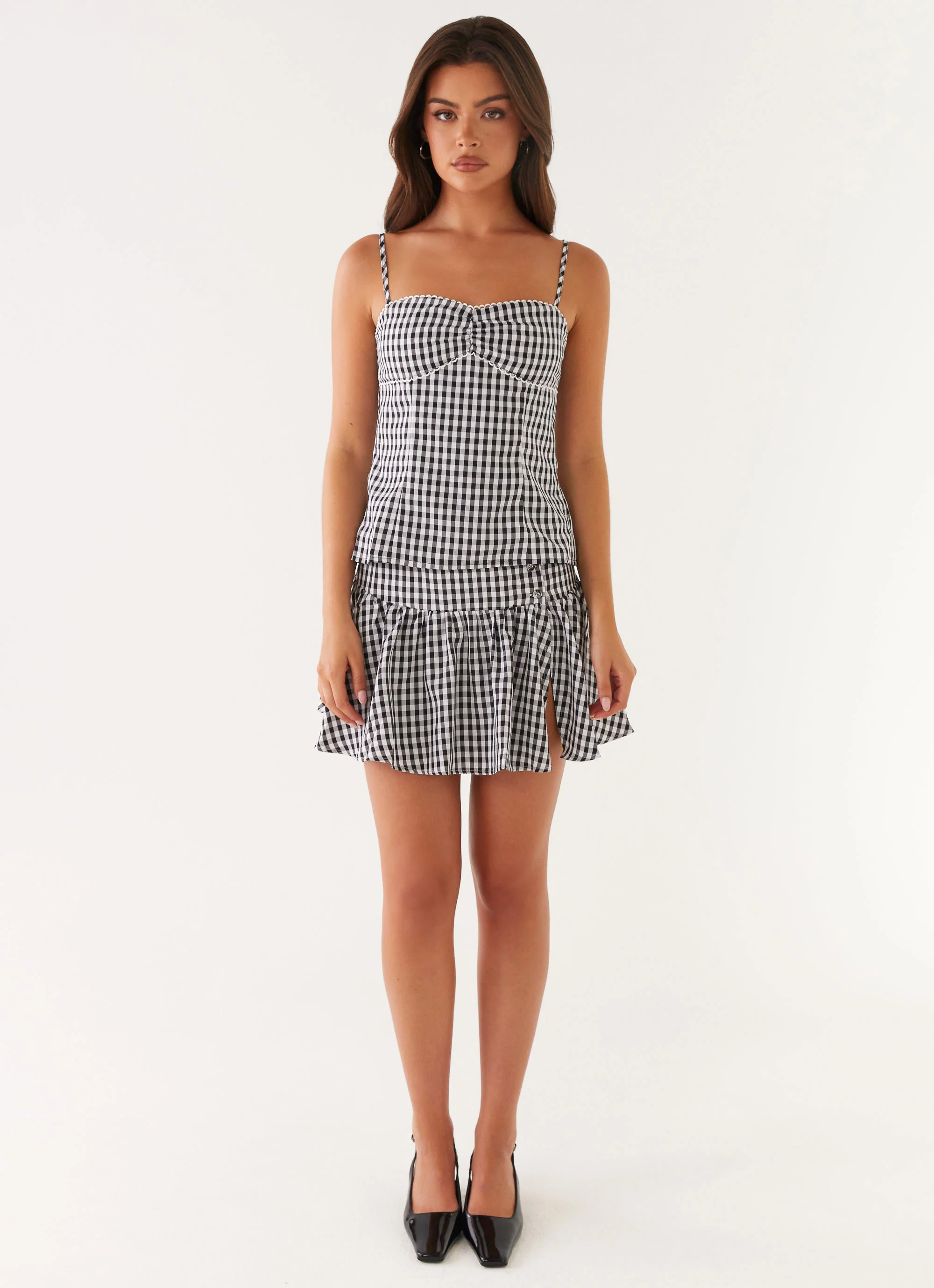 Bellamy Top - Black Gingham