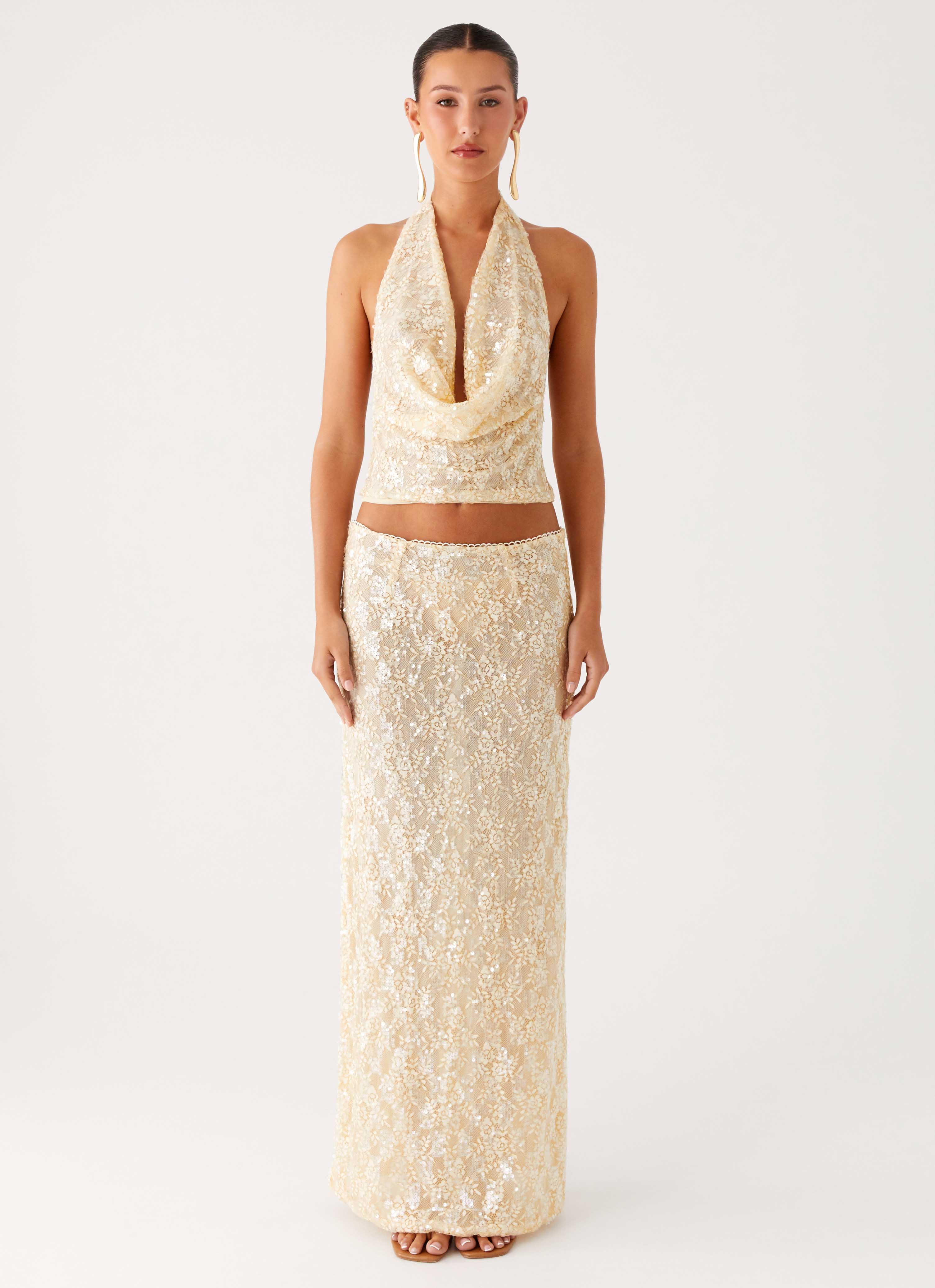 Bling It On Maxi Skirt - Ivory