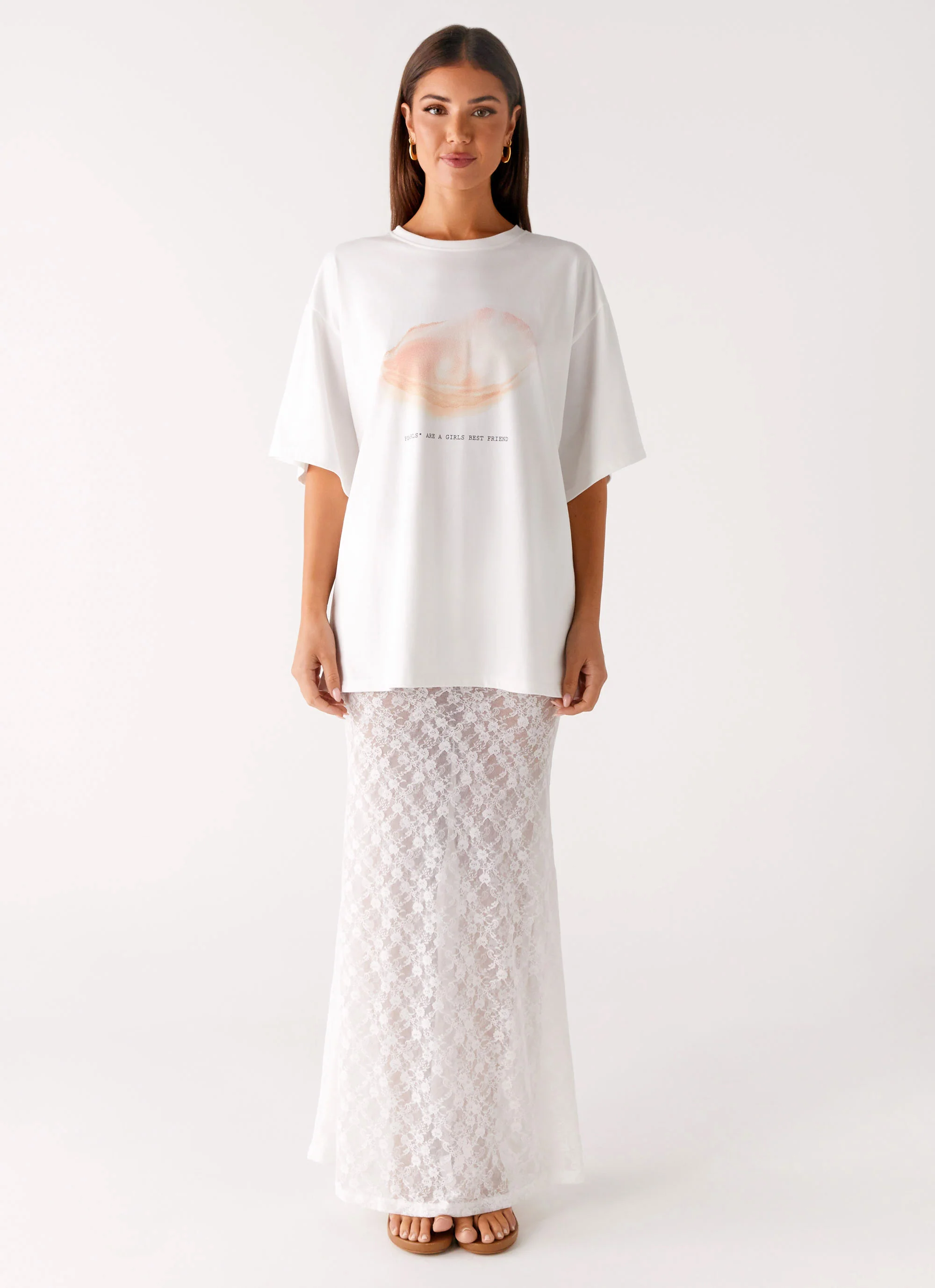 Pearl Oversized Tee - White