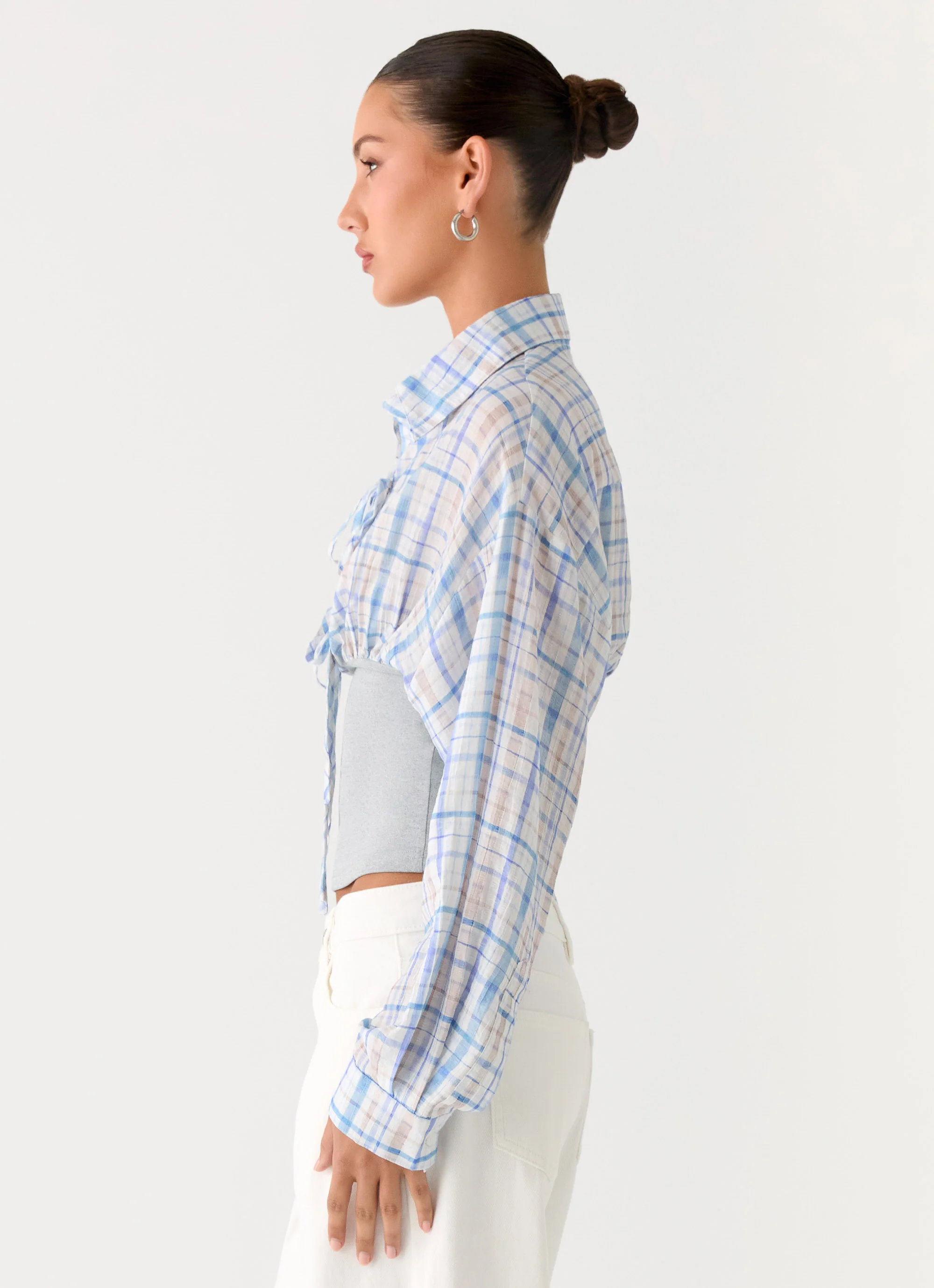 Accelerate Waistband Shirt - Blue Check