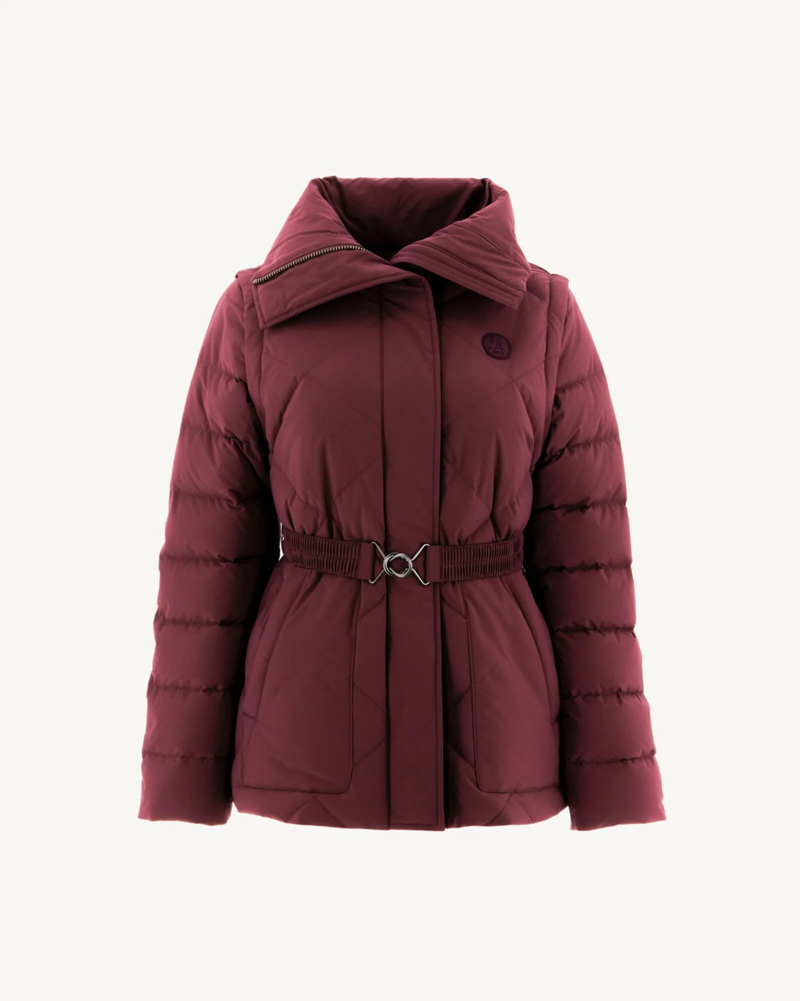 Down jacket removable sleeves Aubergine Anita