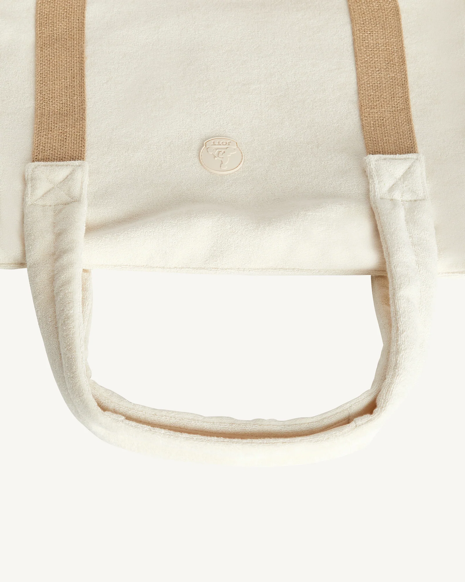 Two-material beach tote bag Argile Shell
