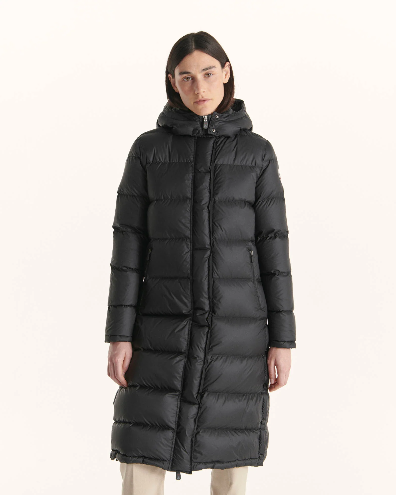 Long hooded down jacket Extreme Cold Black Karachi