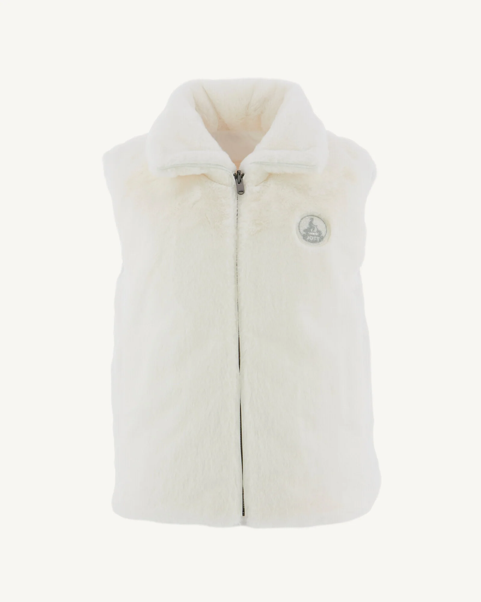 Down jacket with crystals Swarovski®️ sleeveless reversible Grand Froid White Daria