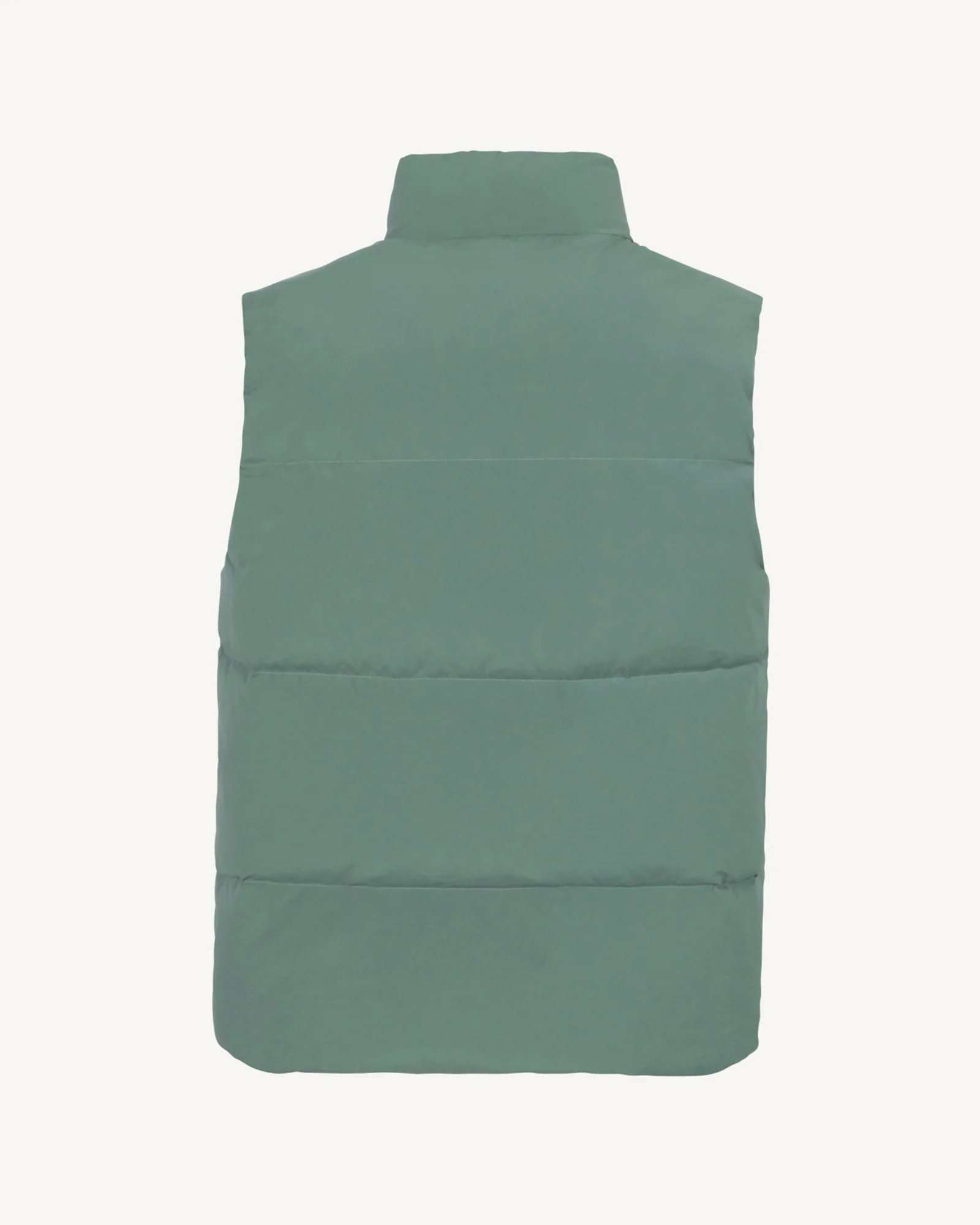 Down jacket mixed sleeveless 'Puffer' spirit Celadon green Nagano
