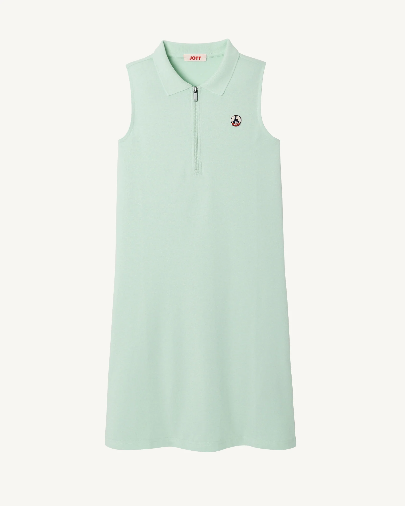 Sleeveless polo dress in organic cotton Esmeralda Peppermint