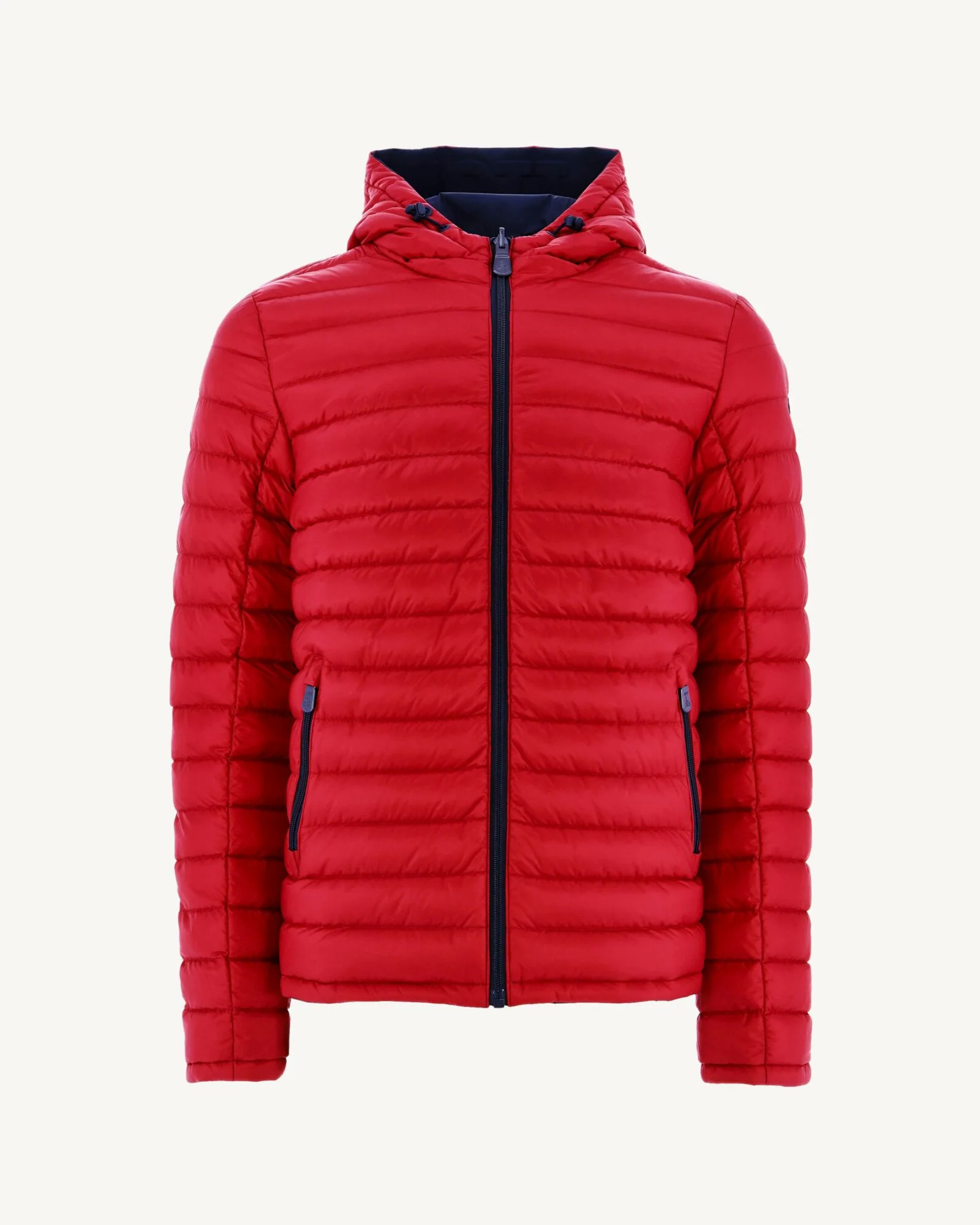 Reversible hooded down jacket Navy/Red Bergen