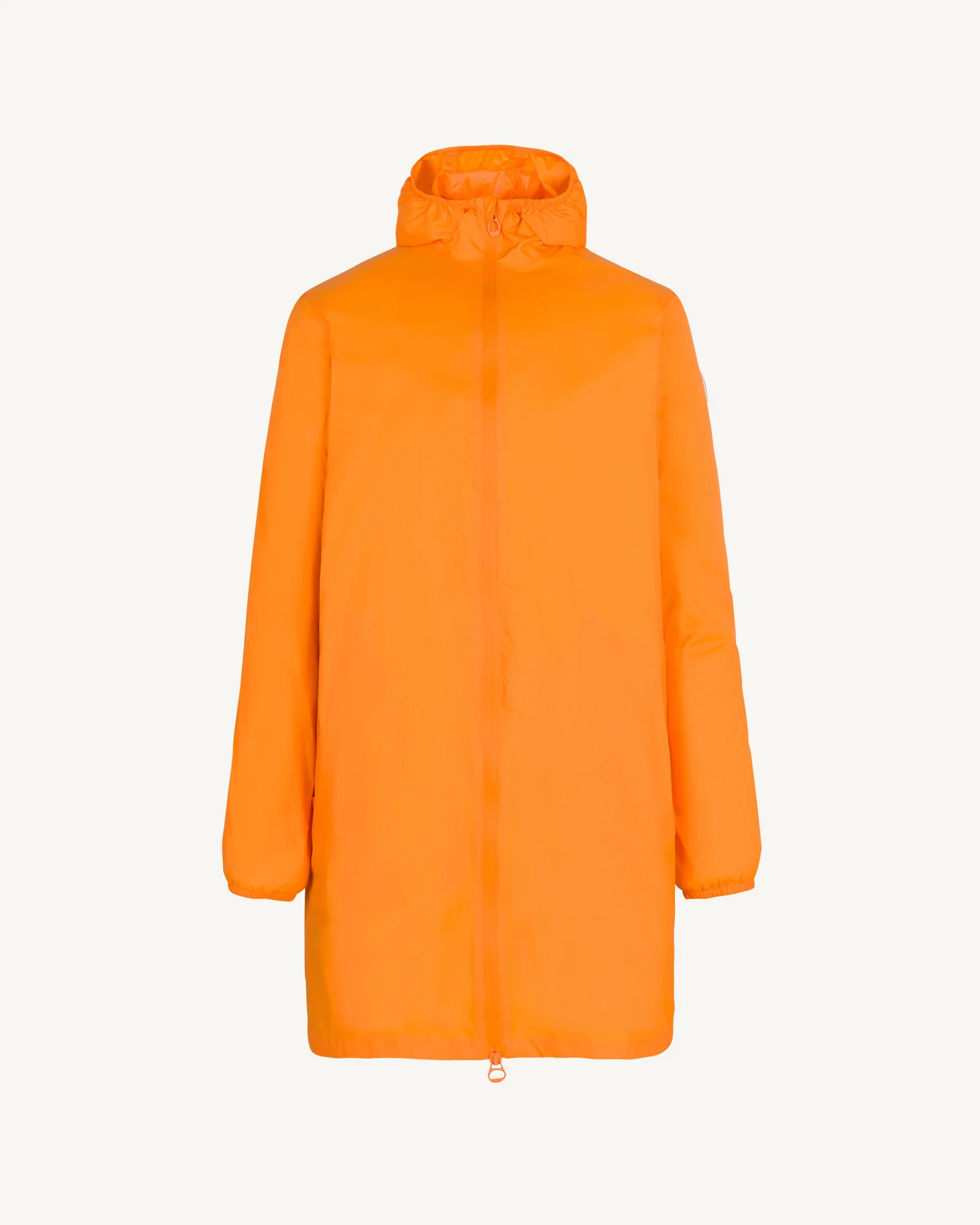 Tangerine Oban packable long hooded raincoat