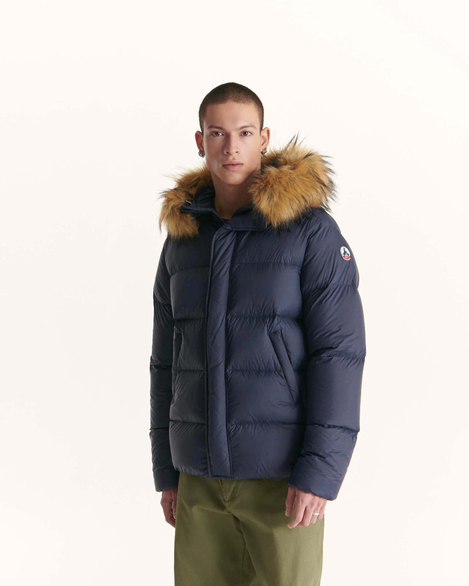 Down jacket short hooded Marine Prestige 2.0