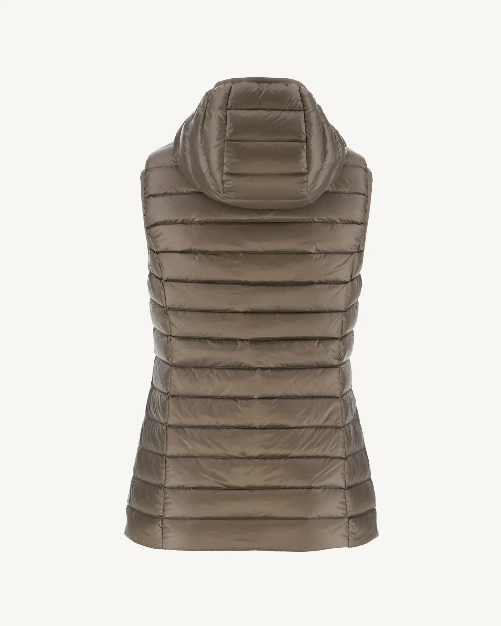 Taupe Mali sleeveless lightweight padded jacket