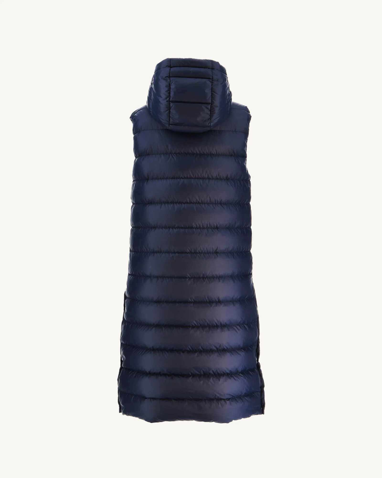 Down jacket long straight hooded Aubergine Lola