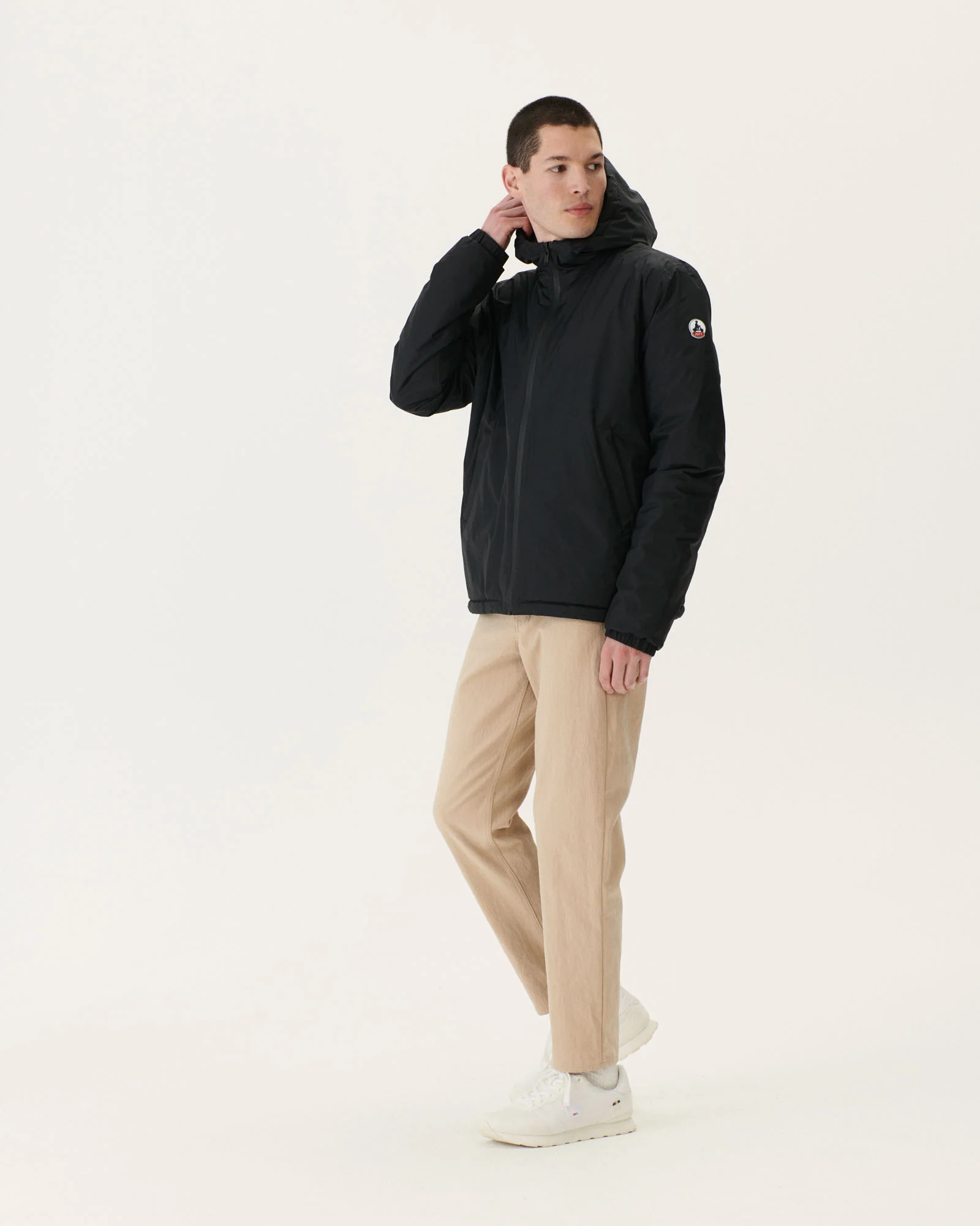 Reversible hooded down jacket Marine Bergen