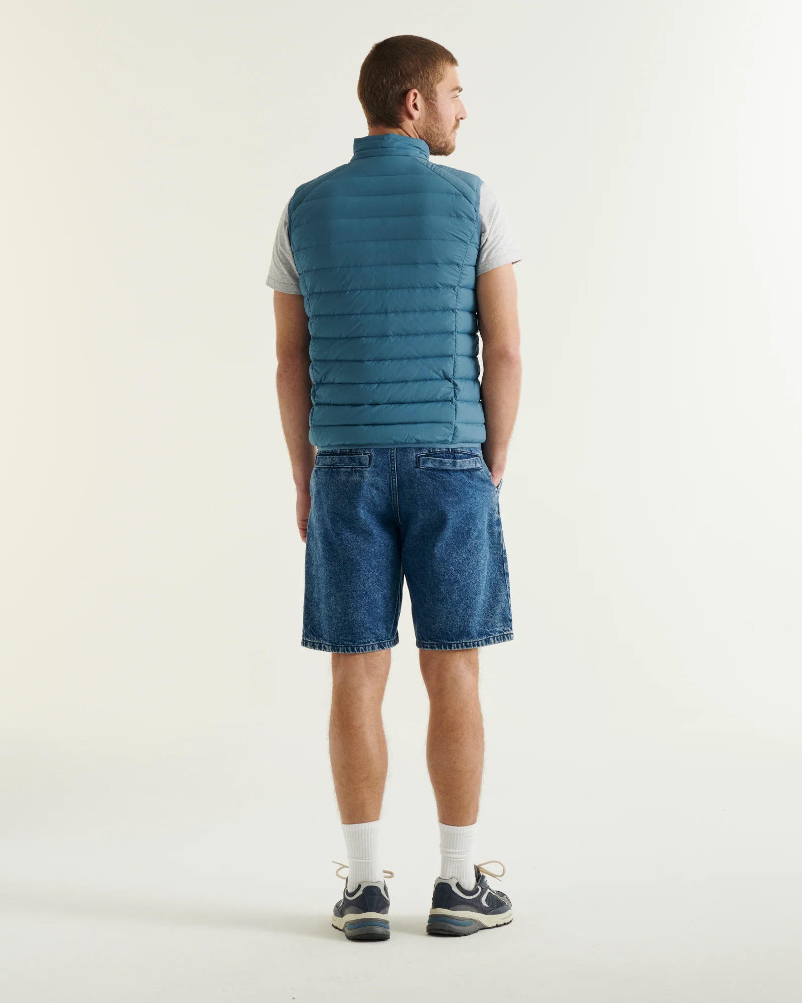 Down jacket sleeveless stretch Marine Arafo