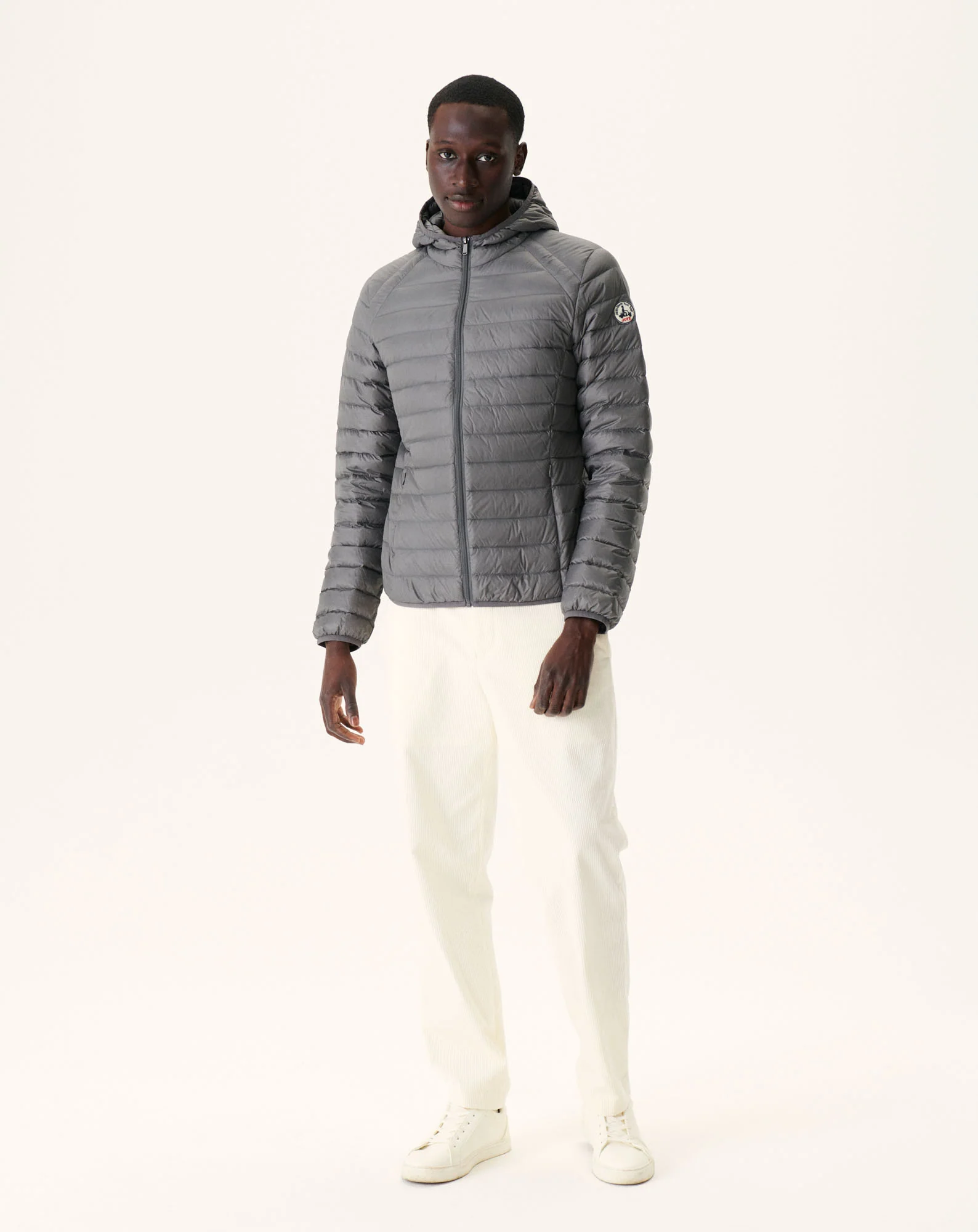 Light hooded down jacket Anthracite Nico