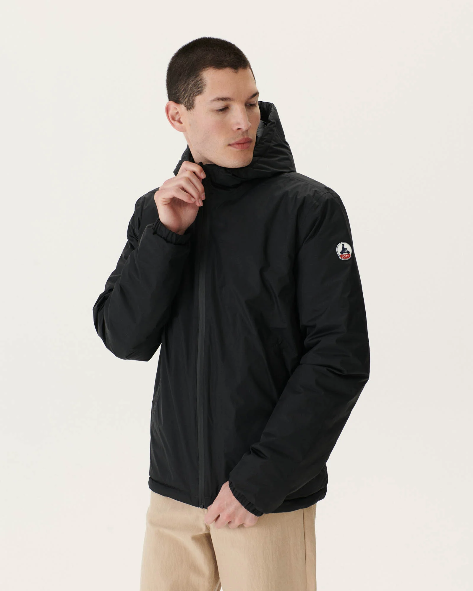 Reversible hooded puffer jacket Black Bergen