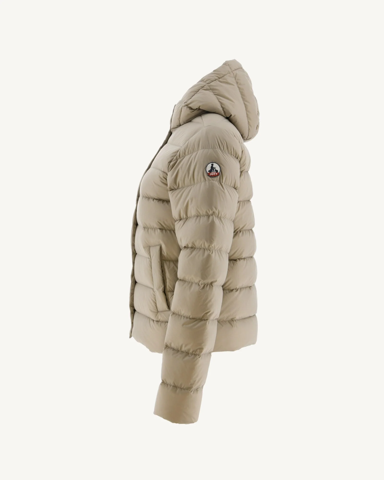 Straight hooded padded jacket Beige Jane