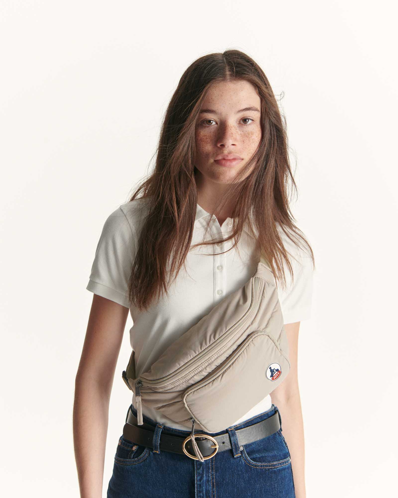 Dena 2.0 Beige bi-material fanny pack