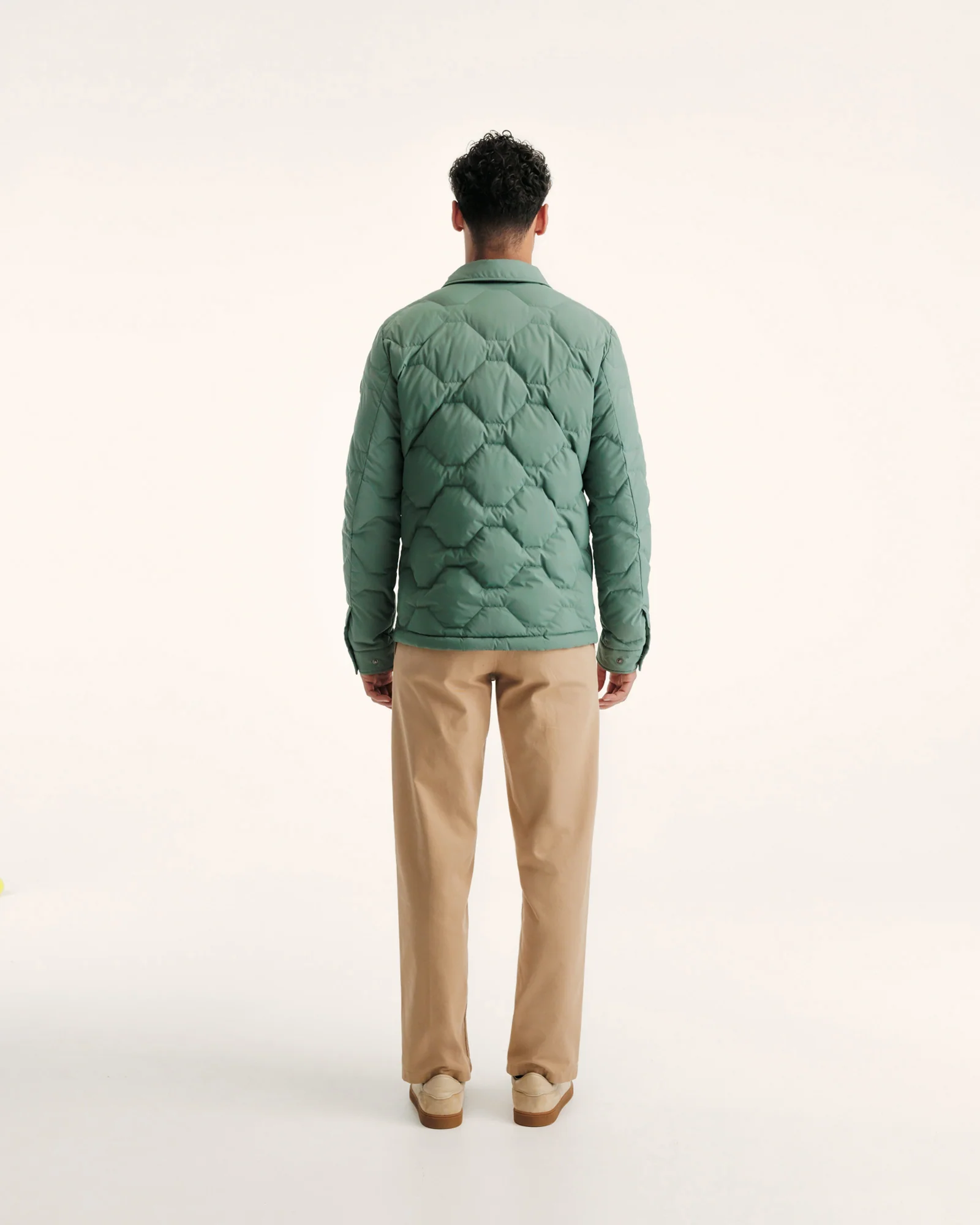 Down jacket Ultralight overshirt Celadon green Andy