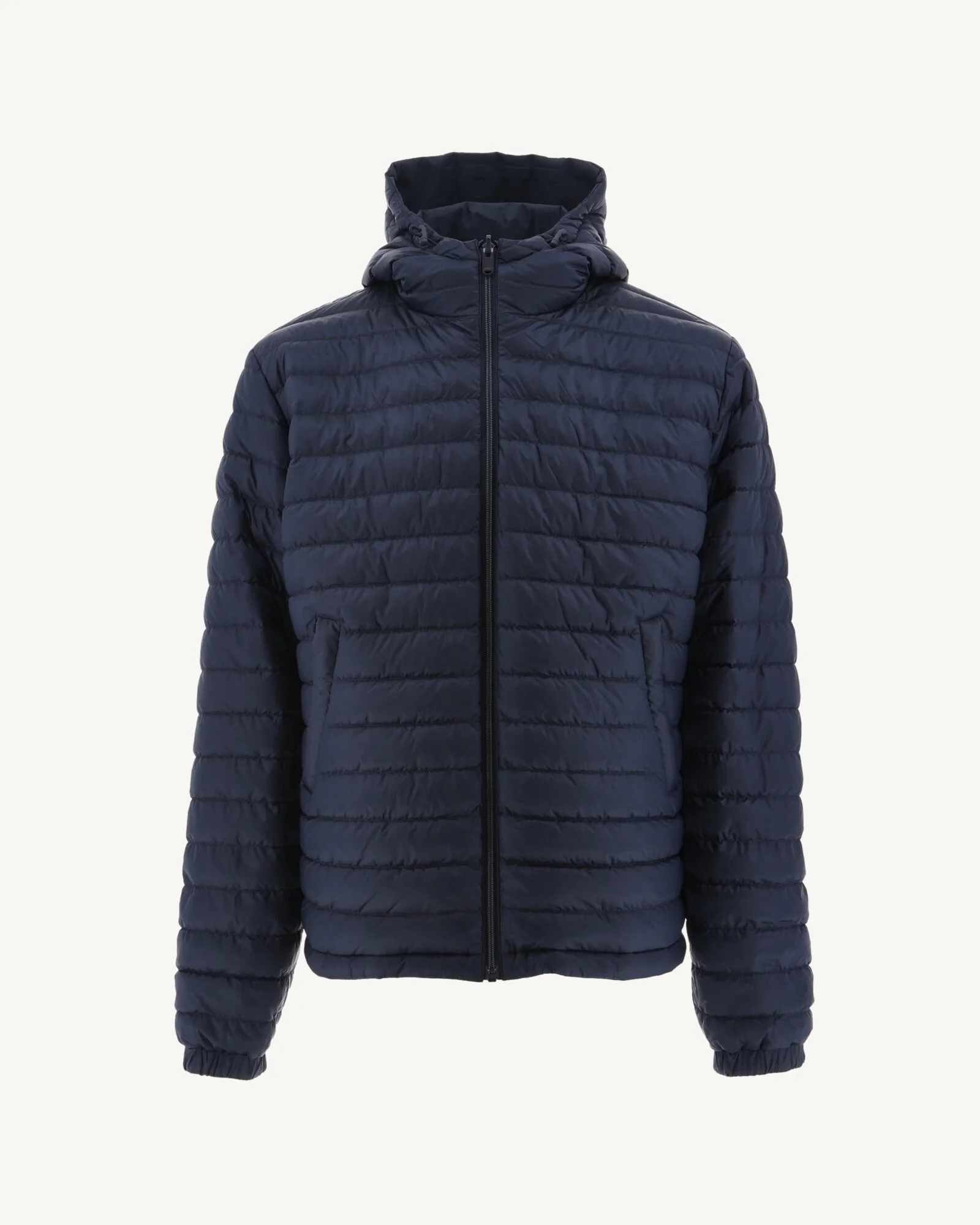 Reversible hooded down jacket Marine Bergen