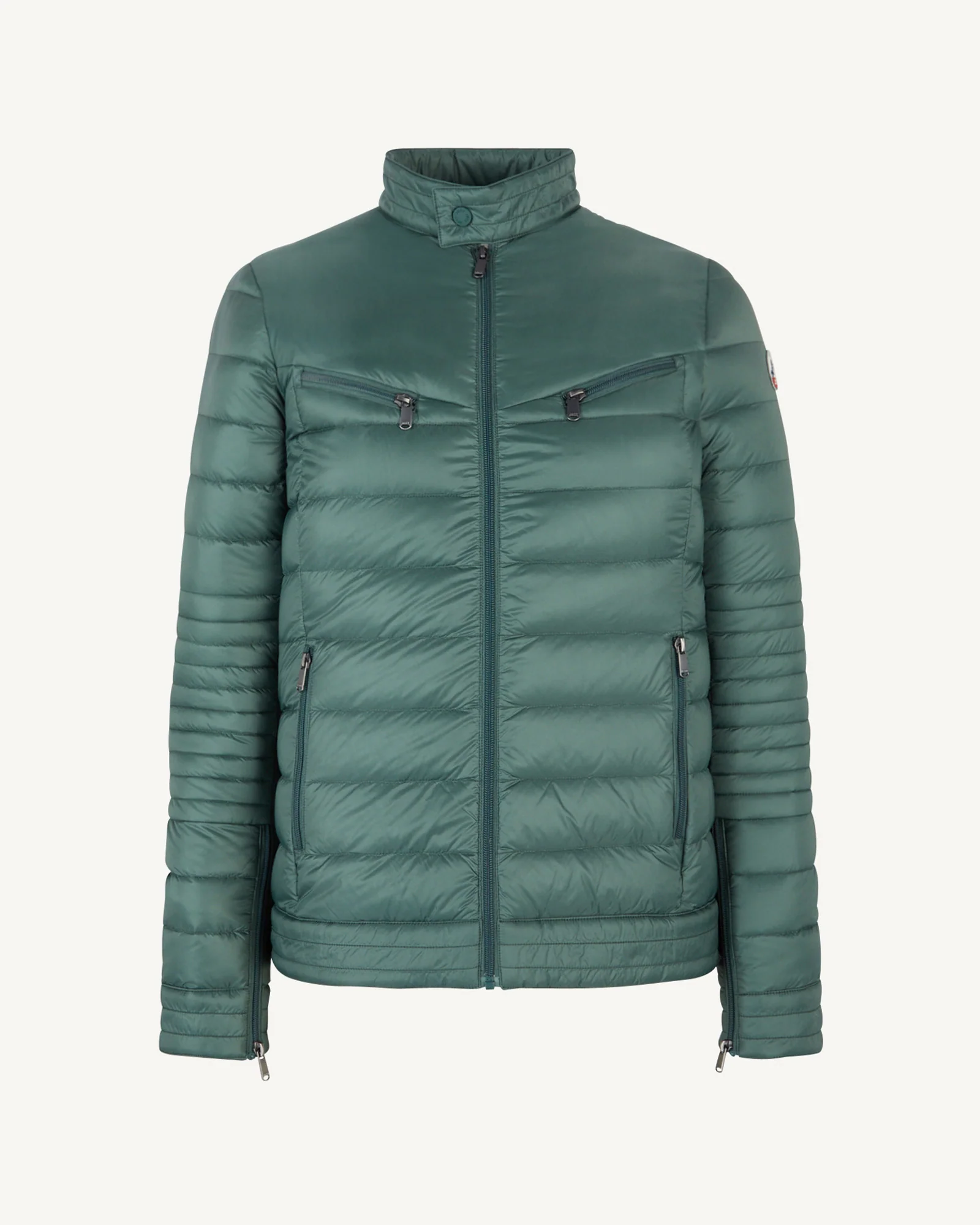 Down jacket biker cut Celadon green David