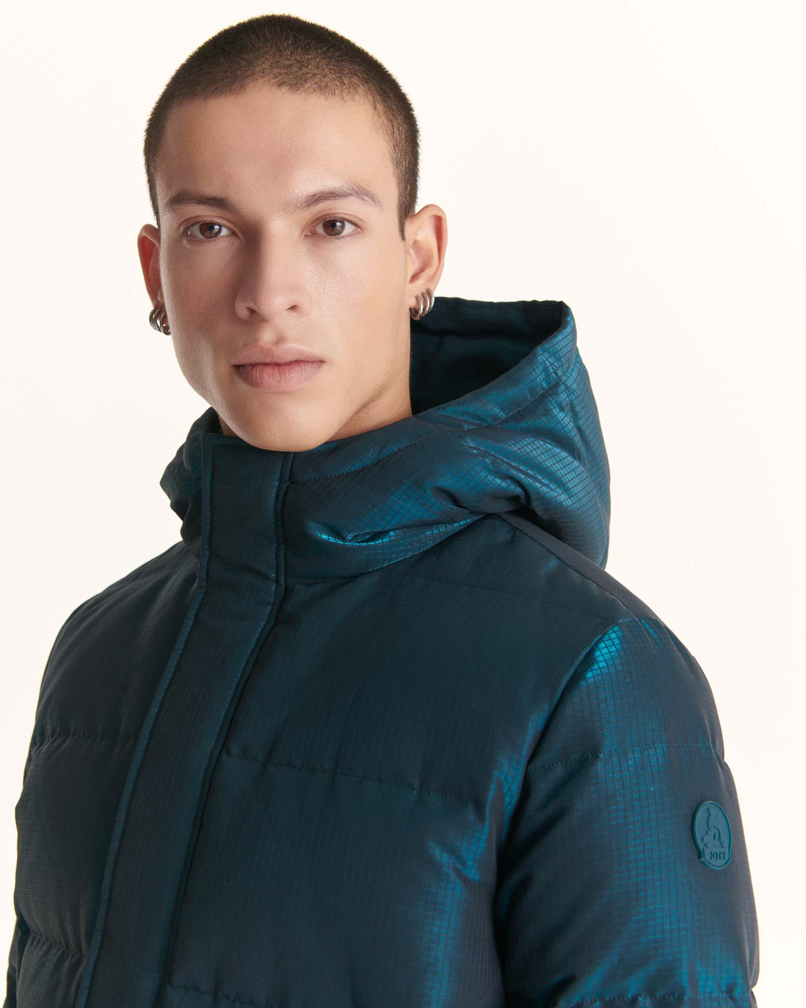 Down jacket Grand Froid Christmas blue Happy