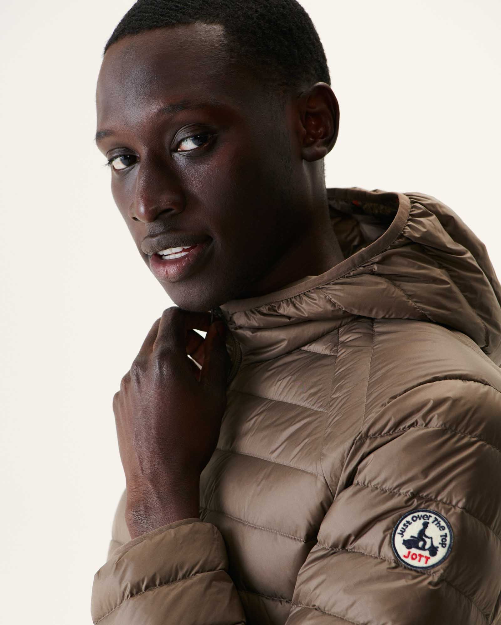 Light hooded down jacket Anthracite Nico