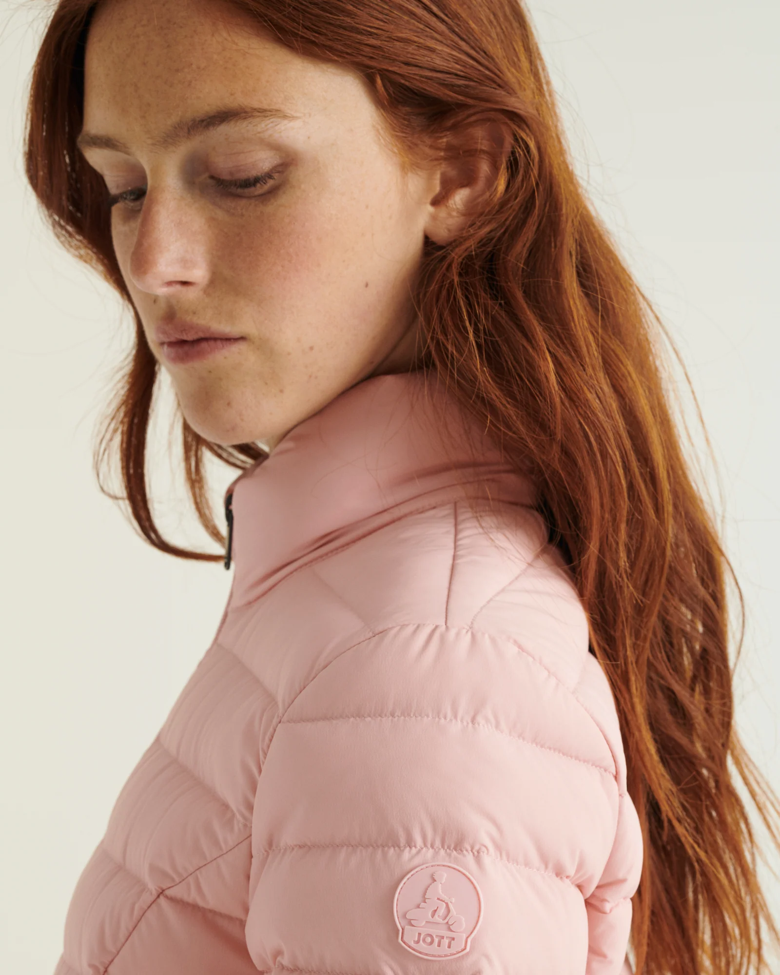 Down jacket stretch light Peach pink Maia