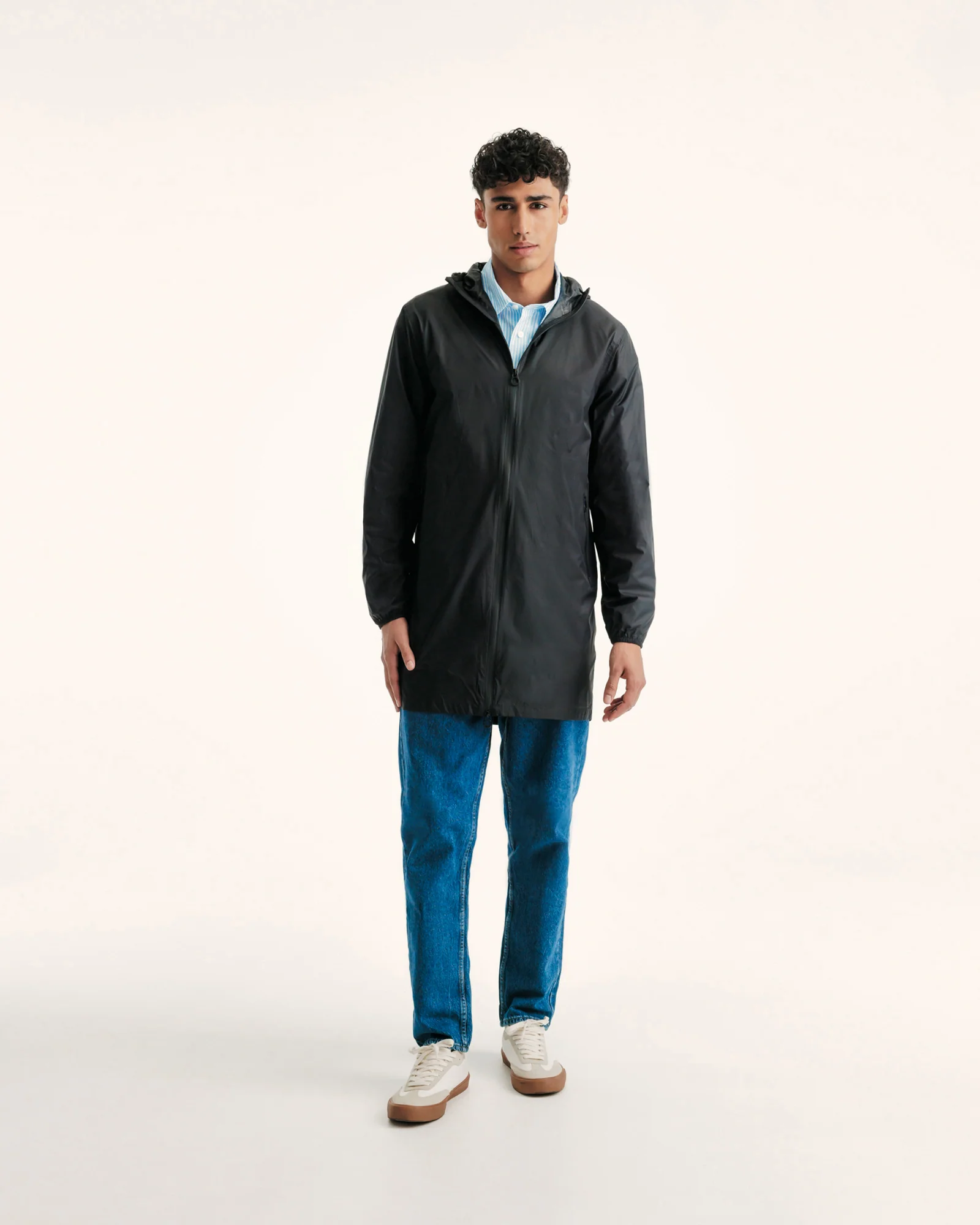 Oban Marine packable long hooded raincoat