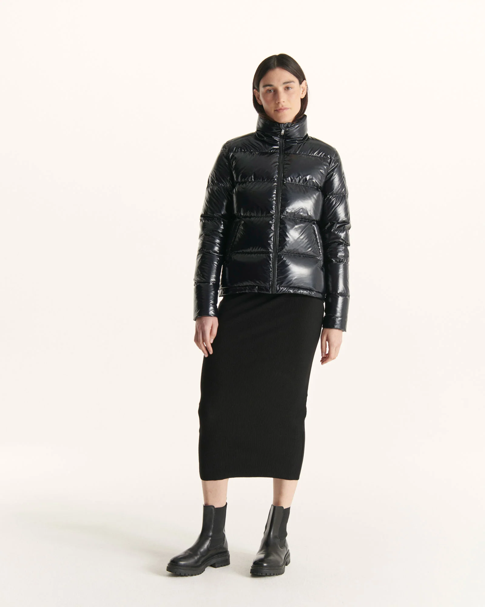 Down jacket lacquered with crystals Swarovski®️ Grand Froid Noir Cardiff