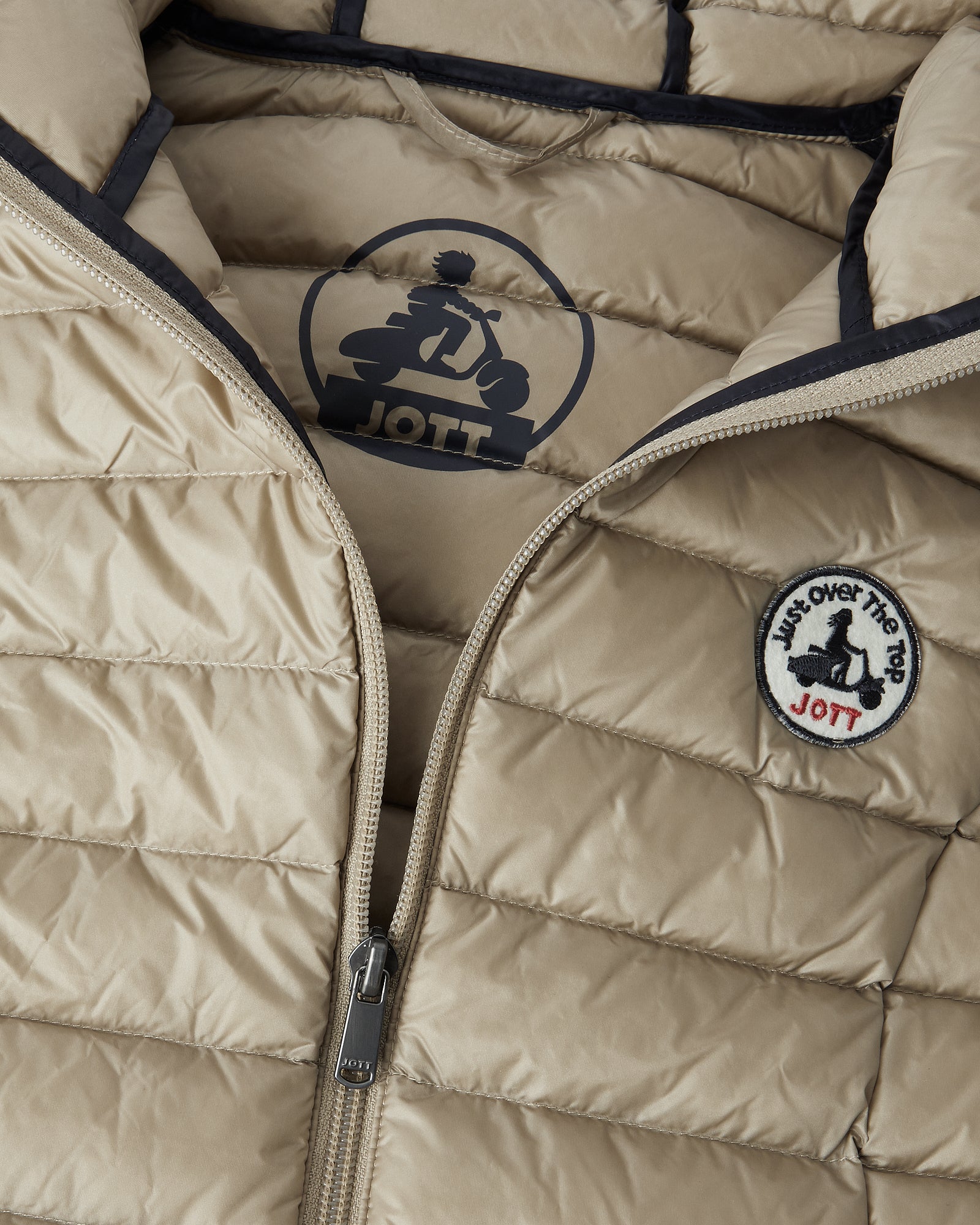 Down jacket light sleeveless hoodie Celadon green Mali