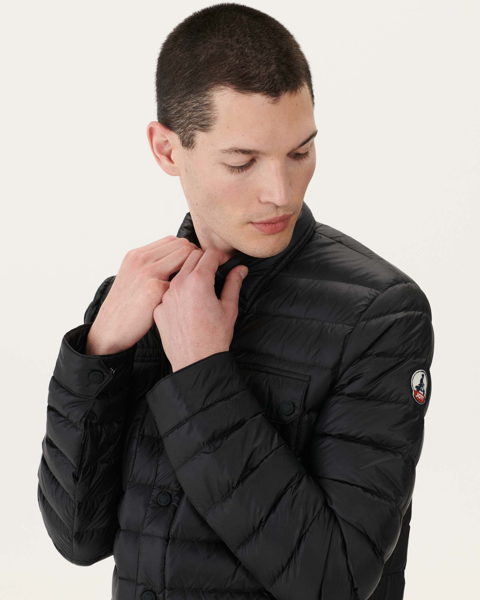 Light padded jacket with shirt collar Black Cris