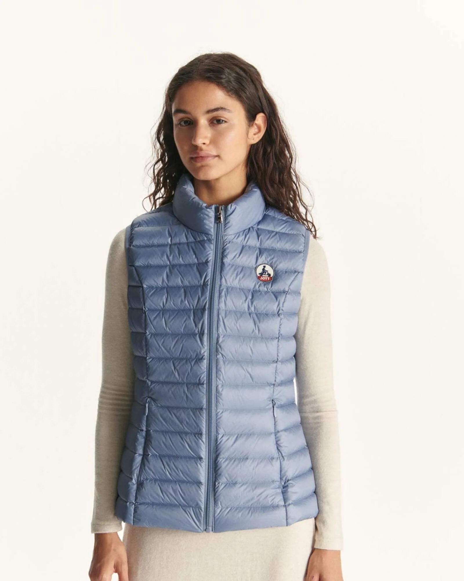 Light Sleeveless down jacket Faded blue Seda