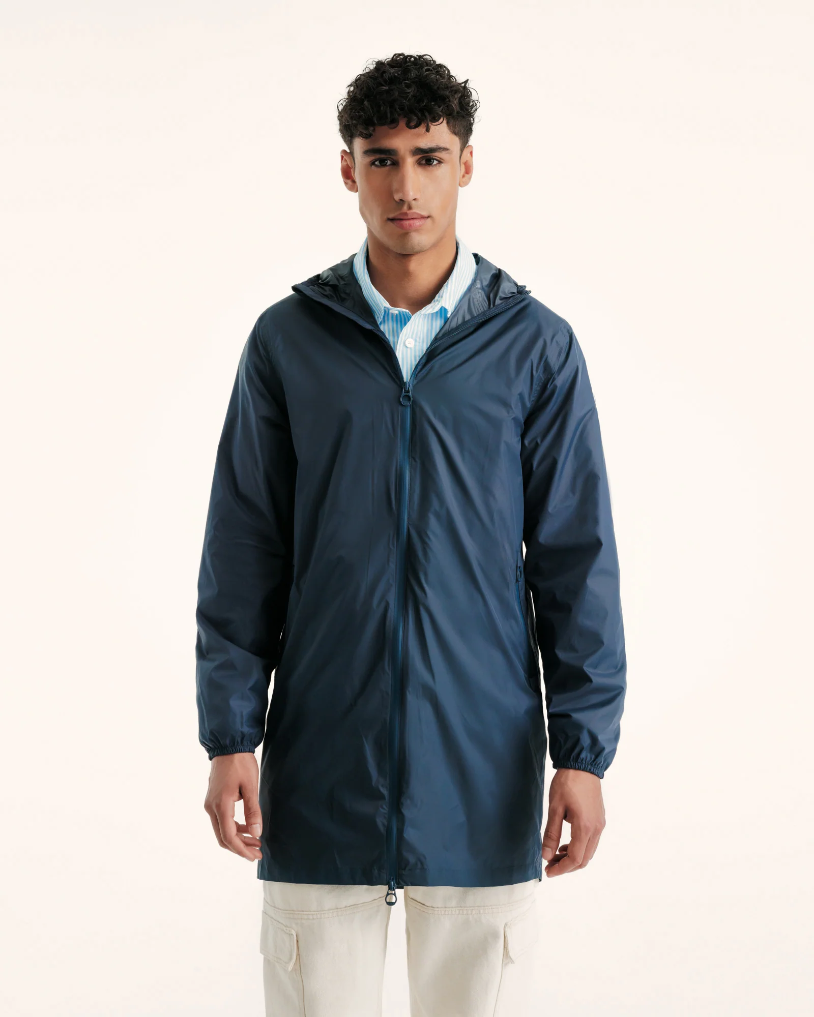 Oban Marine packable long hooded raincoat