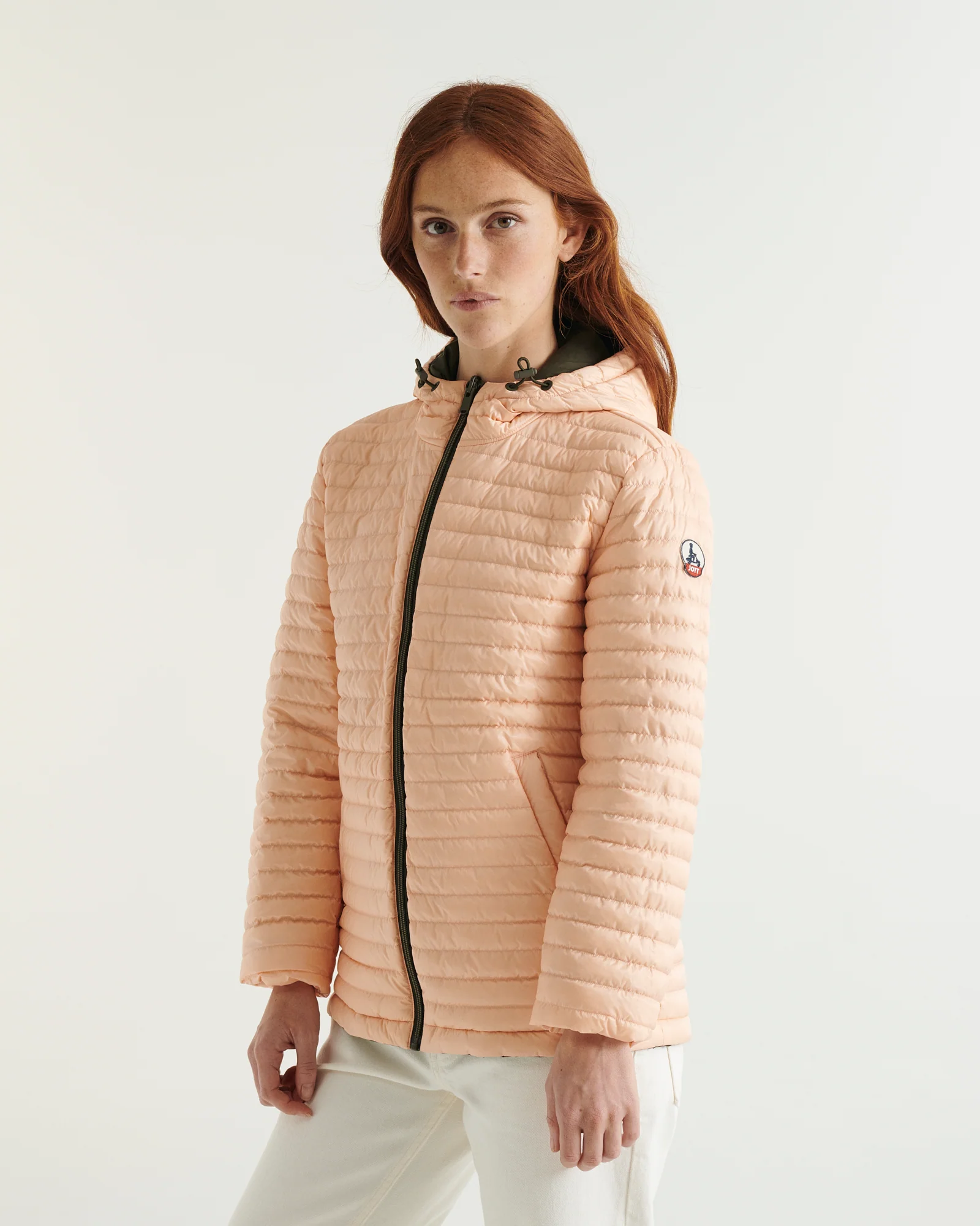 Down jacket reversible hooded Ultralight Army/Powder pink Bangkok 2.0