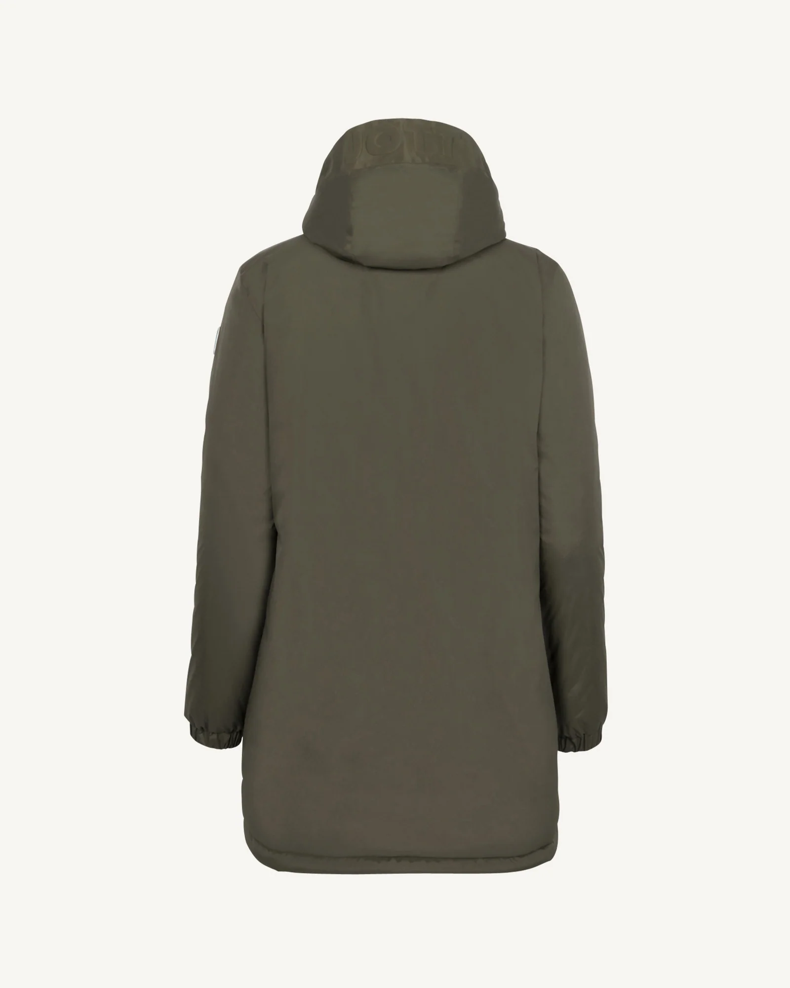 Down jacket long reversible Army/Beige Roma 2.0