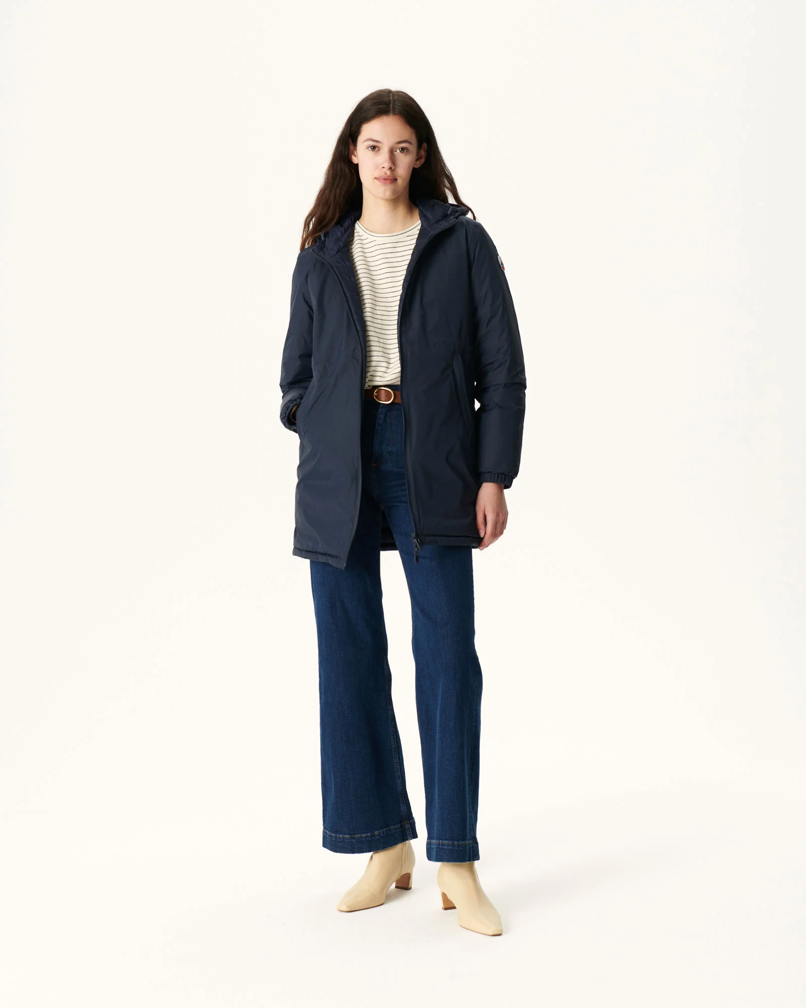 Black Roma reversible long down jacket