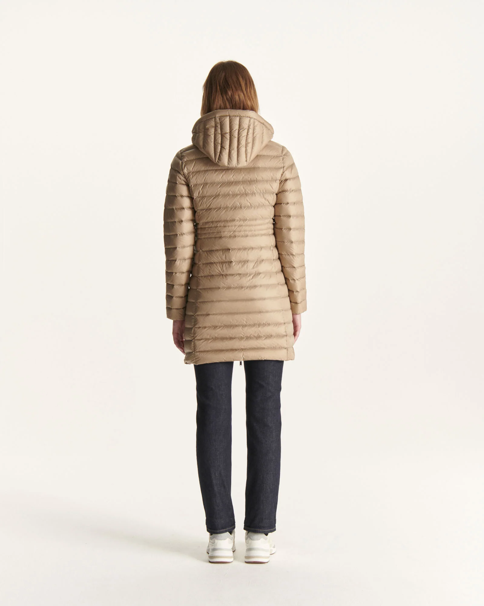 Down jacket long hoodie Beige Vero 2.0