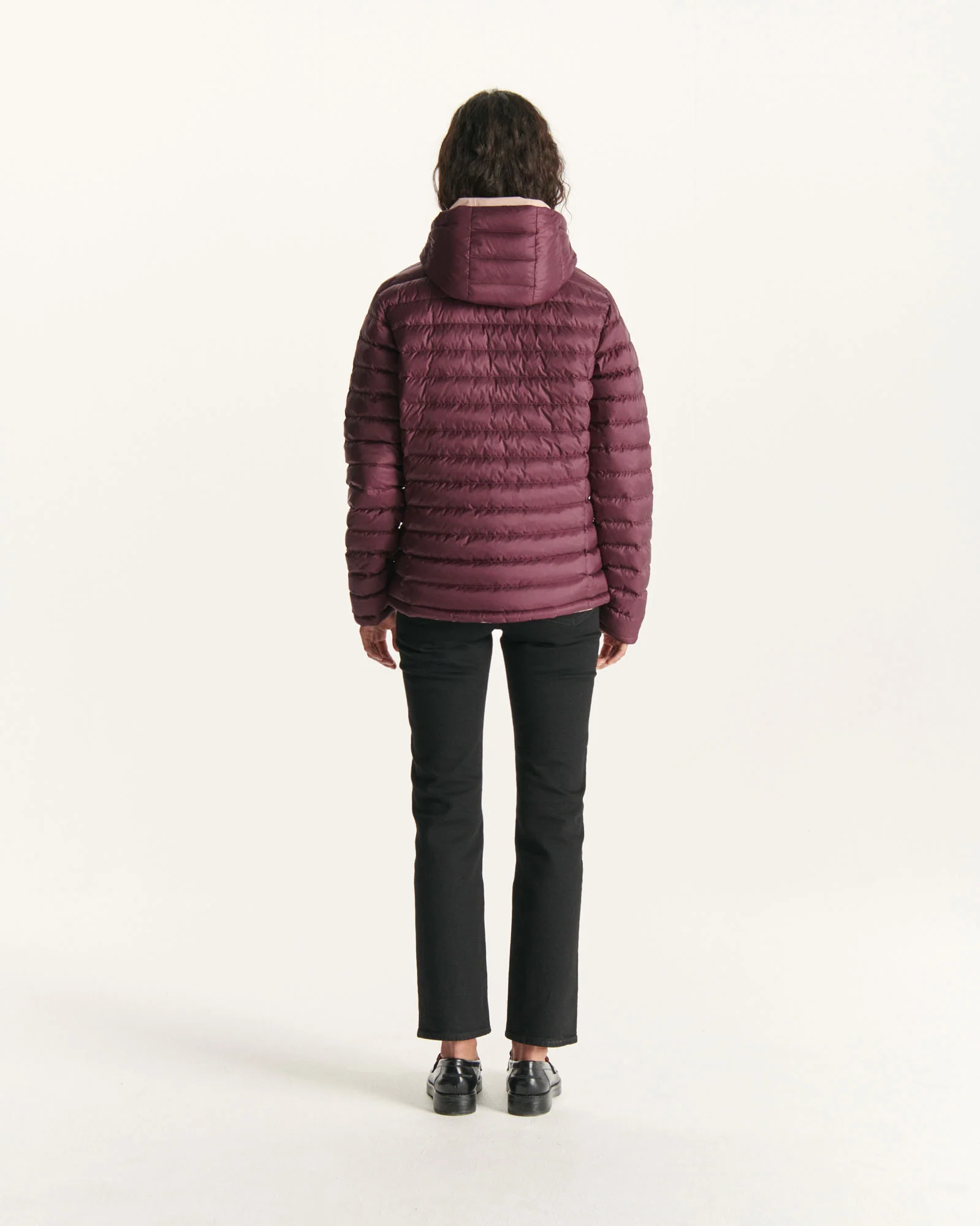 Reversible down jacket Pale pink/Aubergine Vienna
