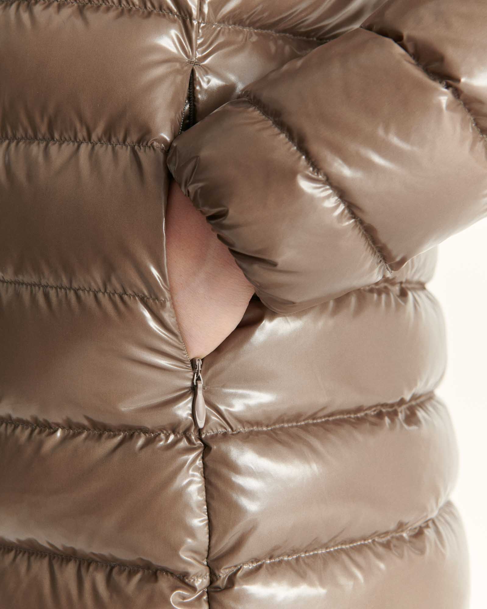 Down jacket mid-length Grand Froid Pearl Black lacquered