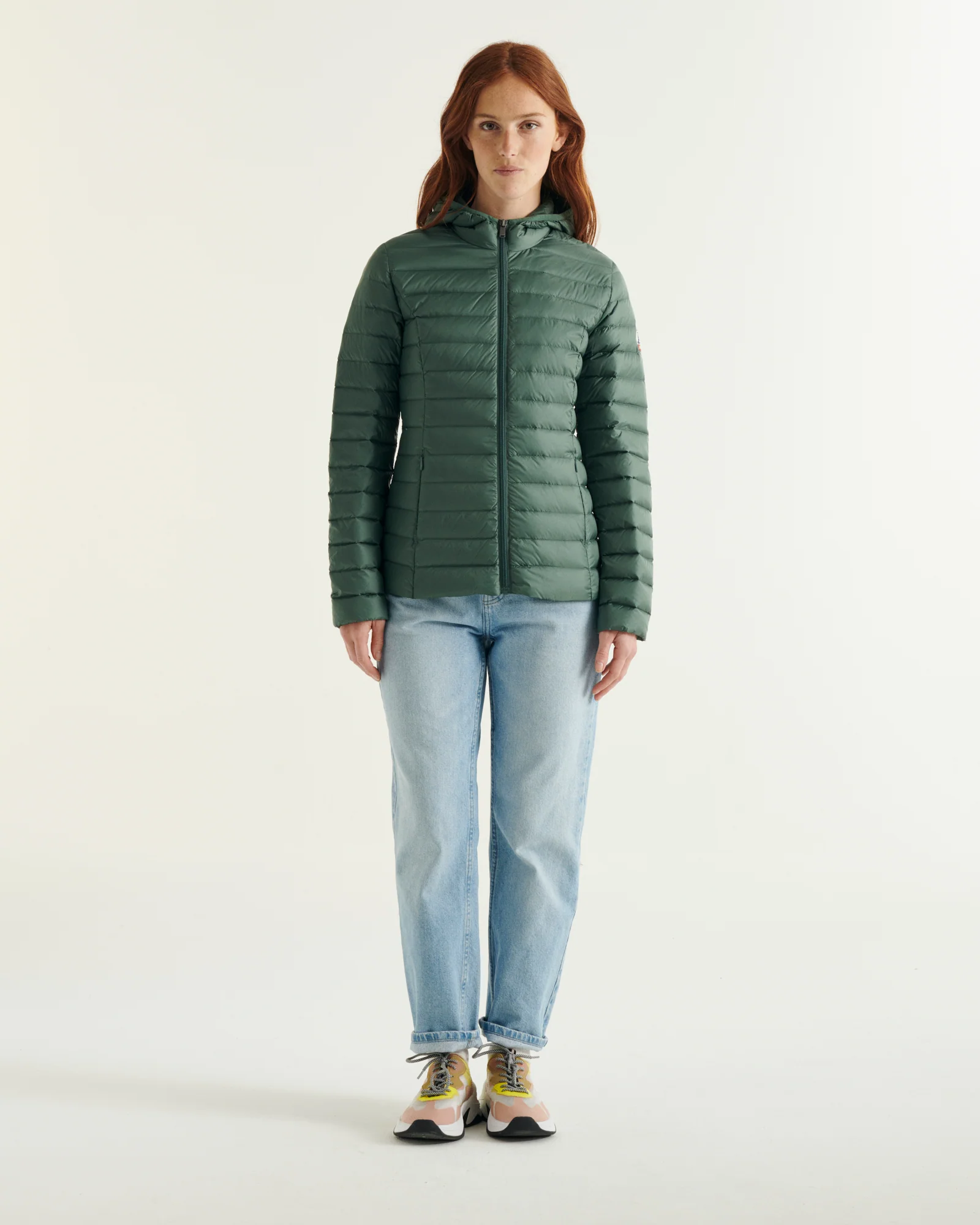Lightweight hooded Army Cloe down jacket