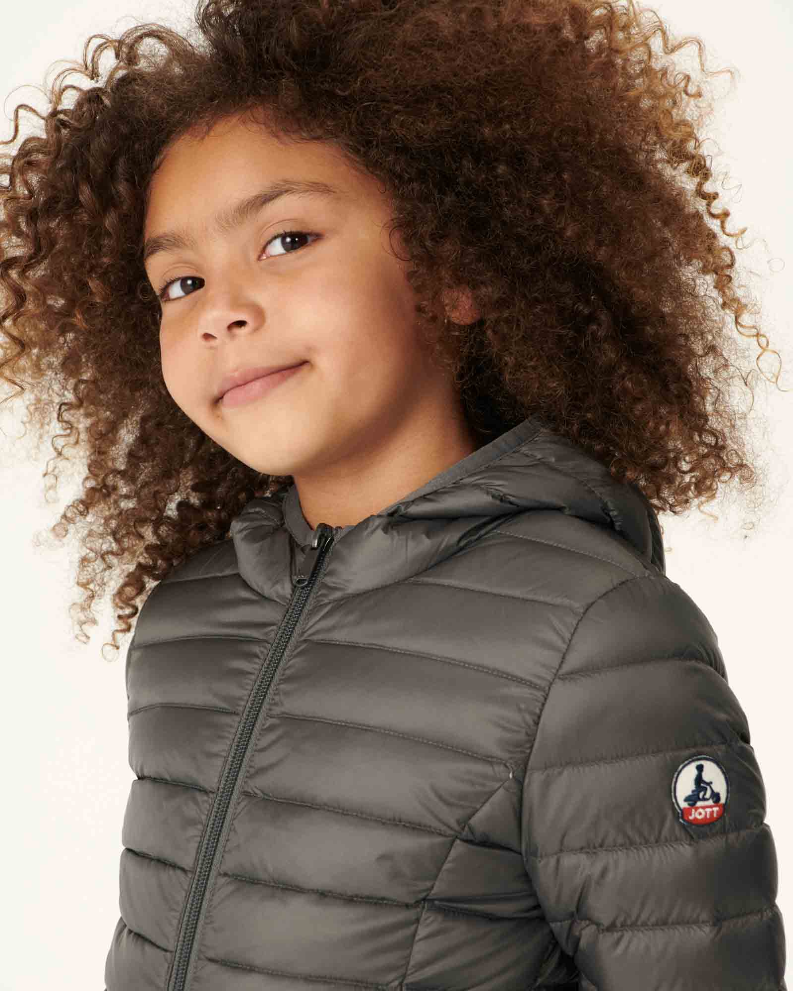 Children's Anthracite Carla lightweight hooded down jacket