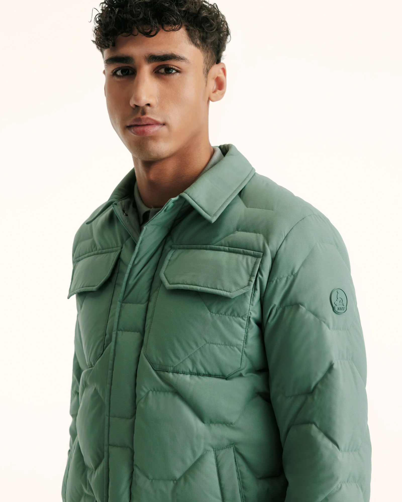 Down jacket Ultralight overshirt Celadon green Andy