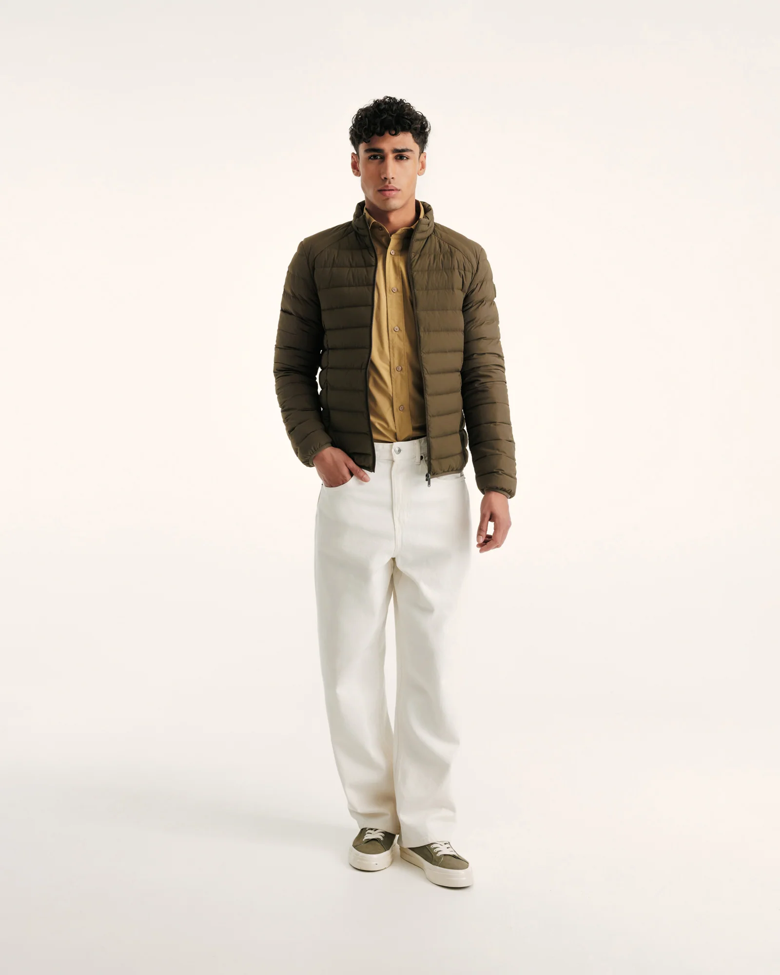 Down jacket light stretch Blue jeans Aragon